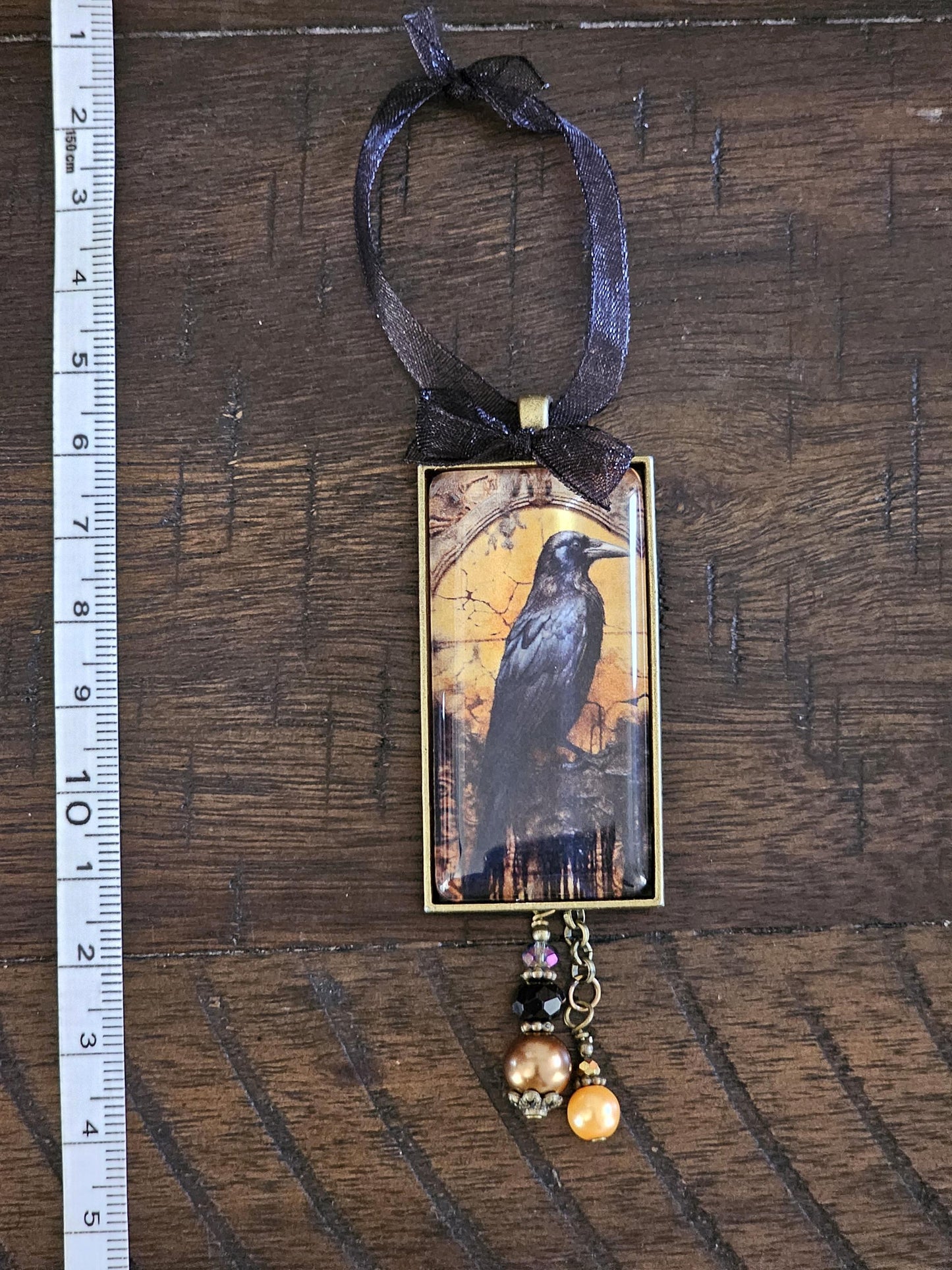 Raven Halloween Ornament, Horror Themed Decor