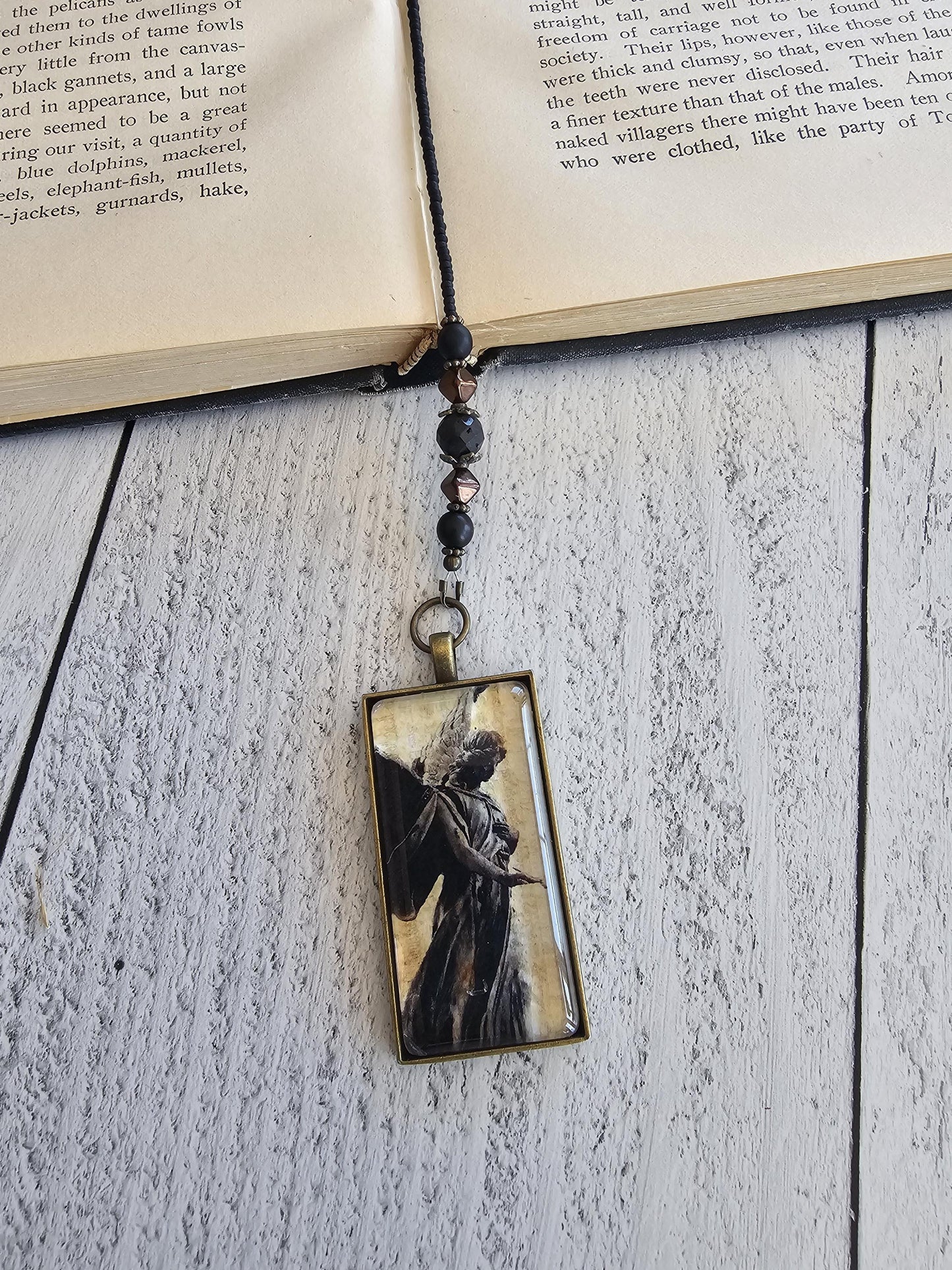 Archangel Bookmark, Concrete Angel, Gothic Grave Marker Bookmark, Reader Gift