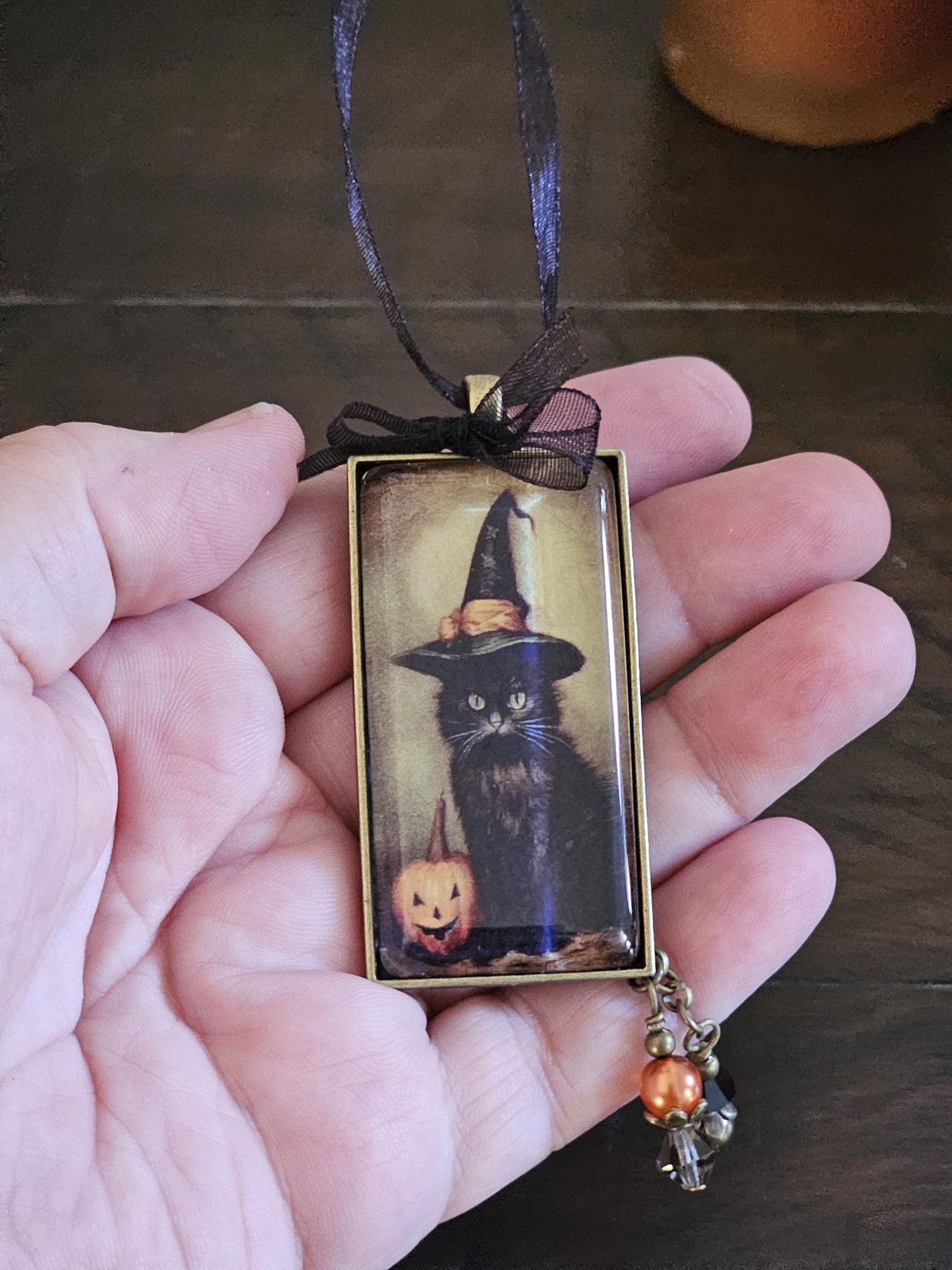 Black Cat Ornament, Halloween Decor