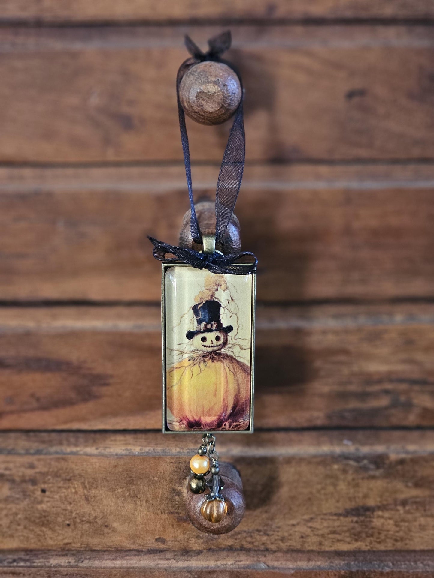 Whimsical Pumpkin Ornament, Halloween Decor