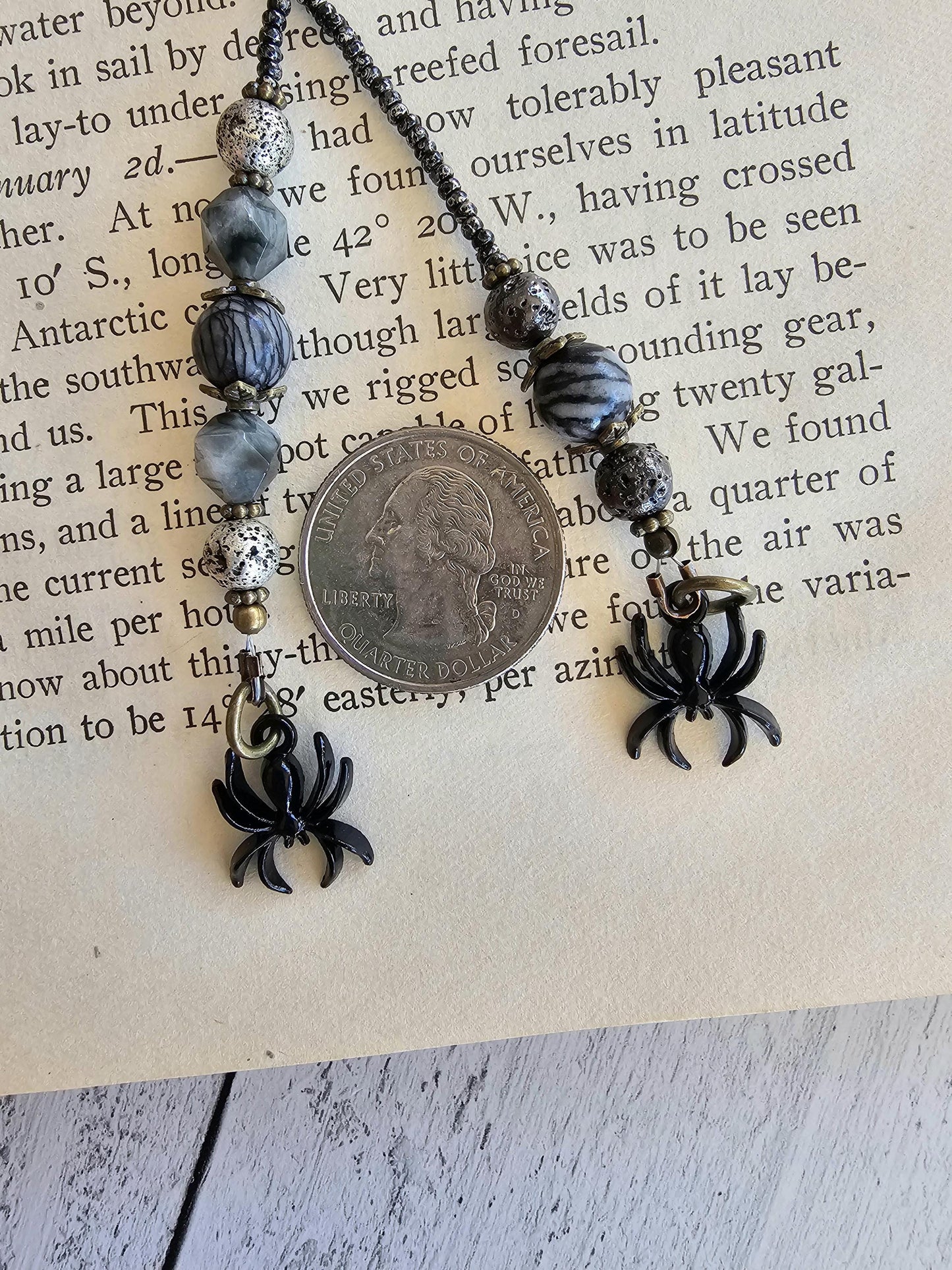 Spider Bookmark, Spider Book Thong, Halloween Accessory