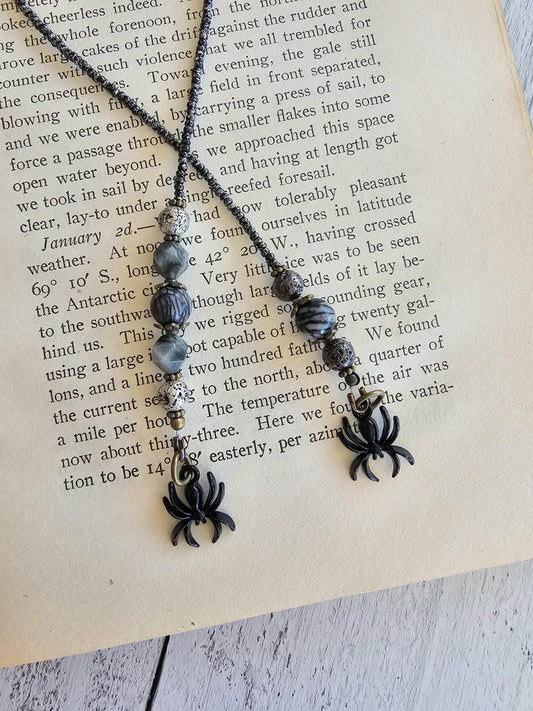 Spider Bookmark, Spider Book Thong, Halloween Accessory