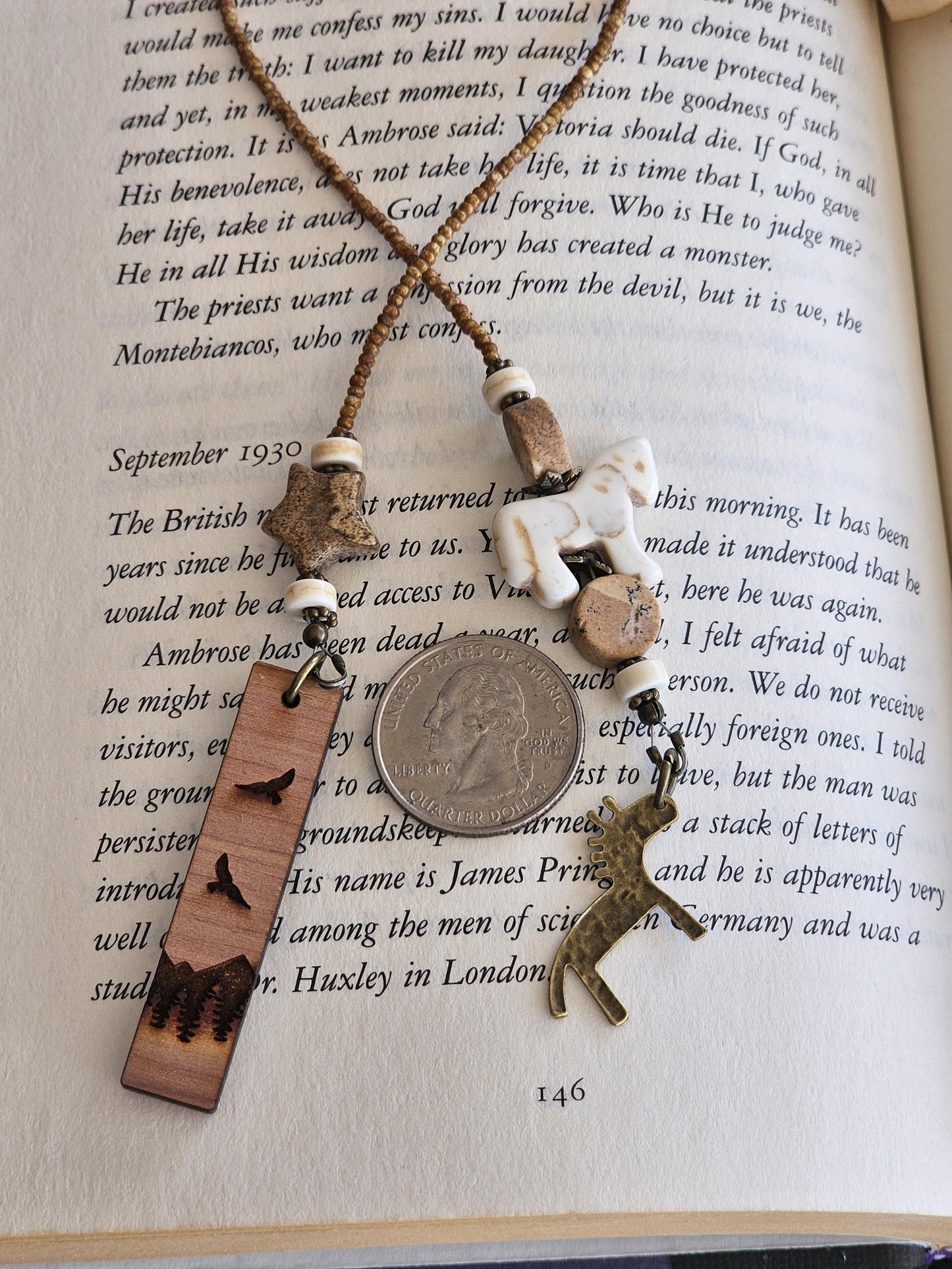 Magnesite Horse Bookmark, Western Gemstone Book Lover Gift