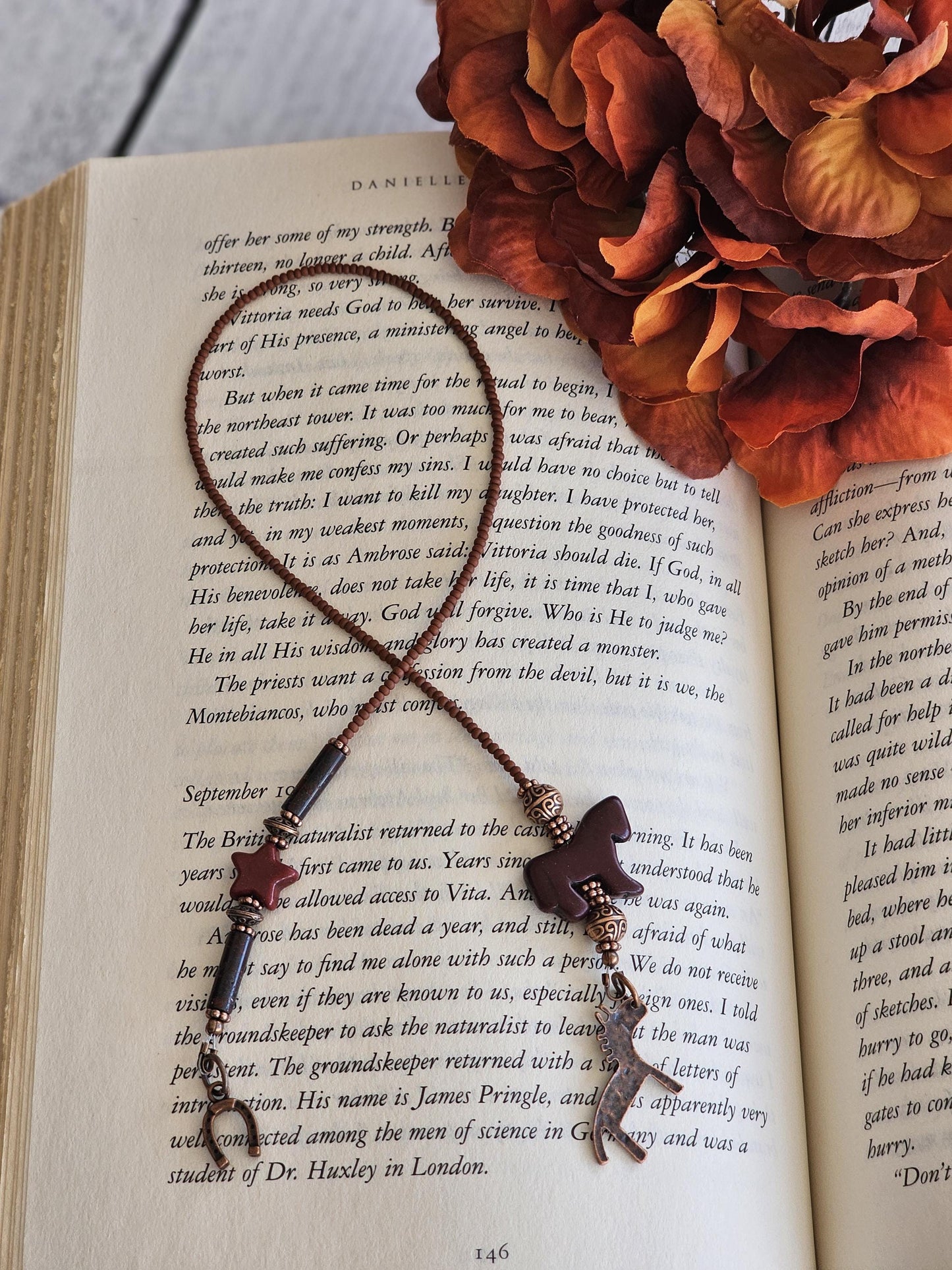 Obsidian Horse Bookmark, Western Gemstone Book Lover Gift