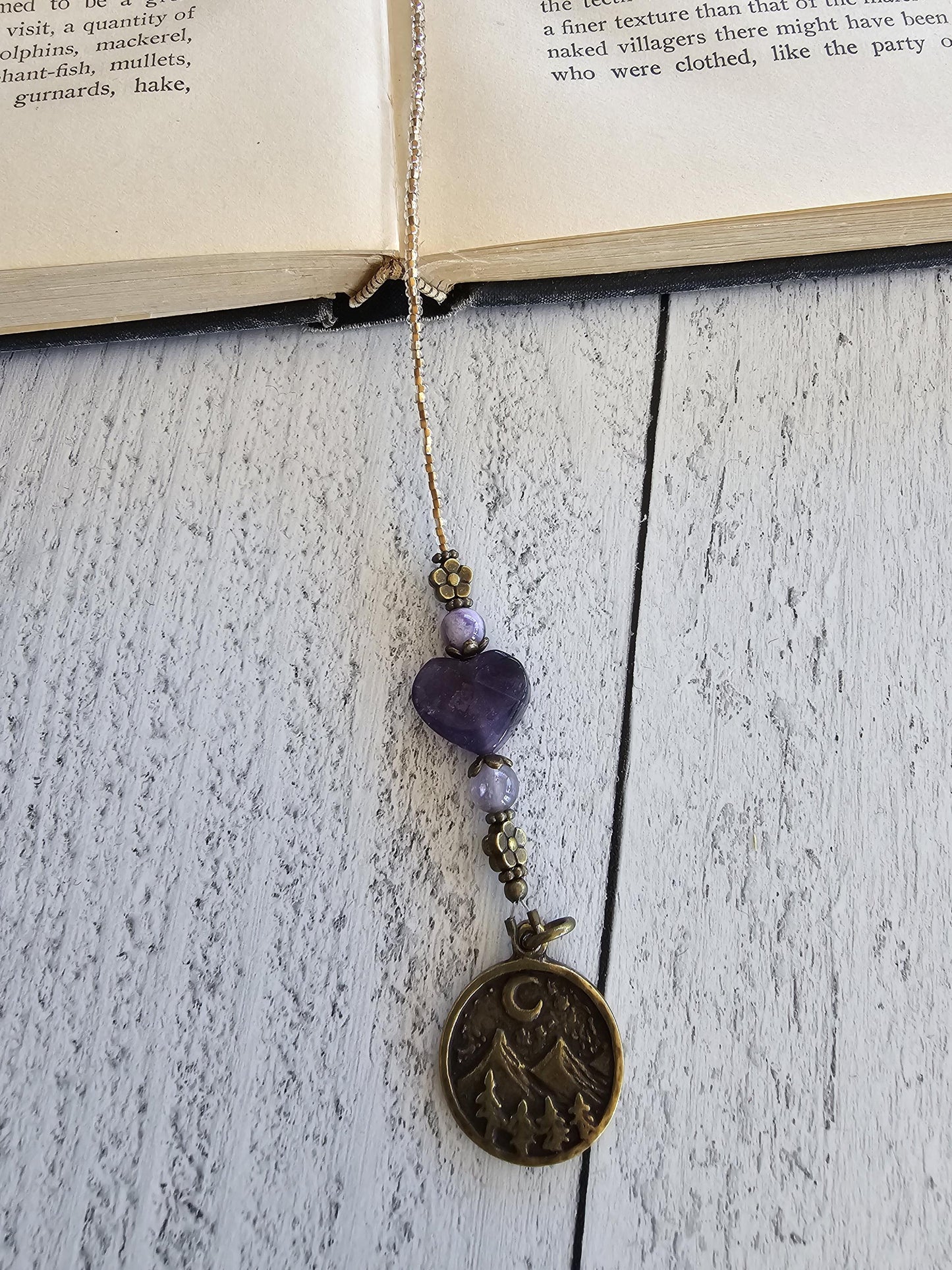 Amethyst Heart Bookmark, Gemstone Gift