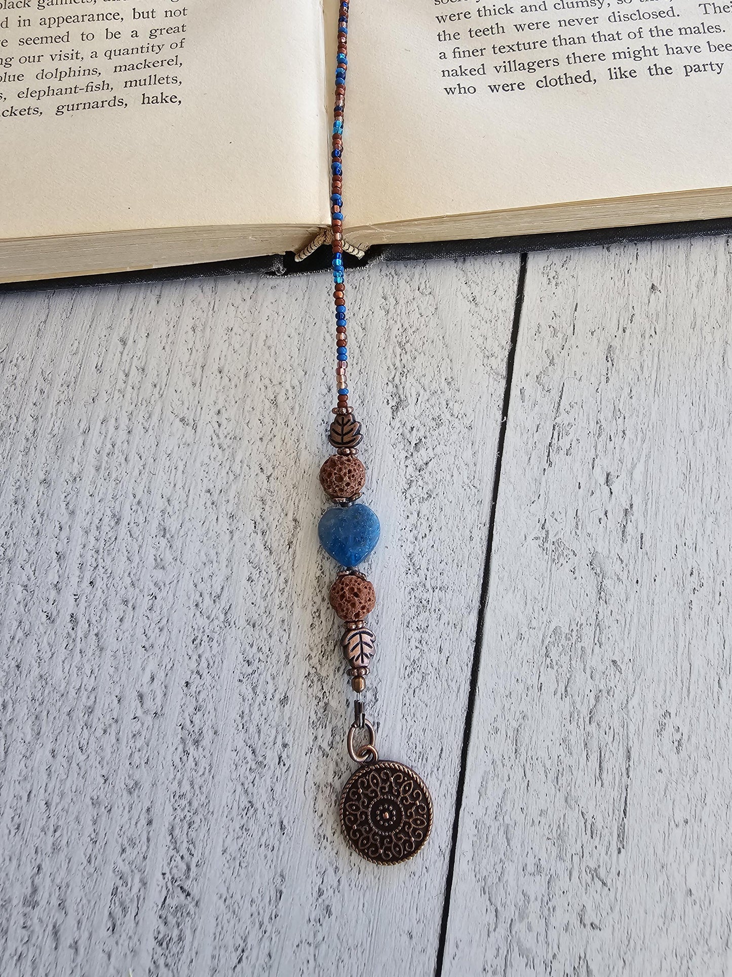 Apatite Heart Bookmark, Gemstone Gift