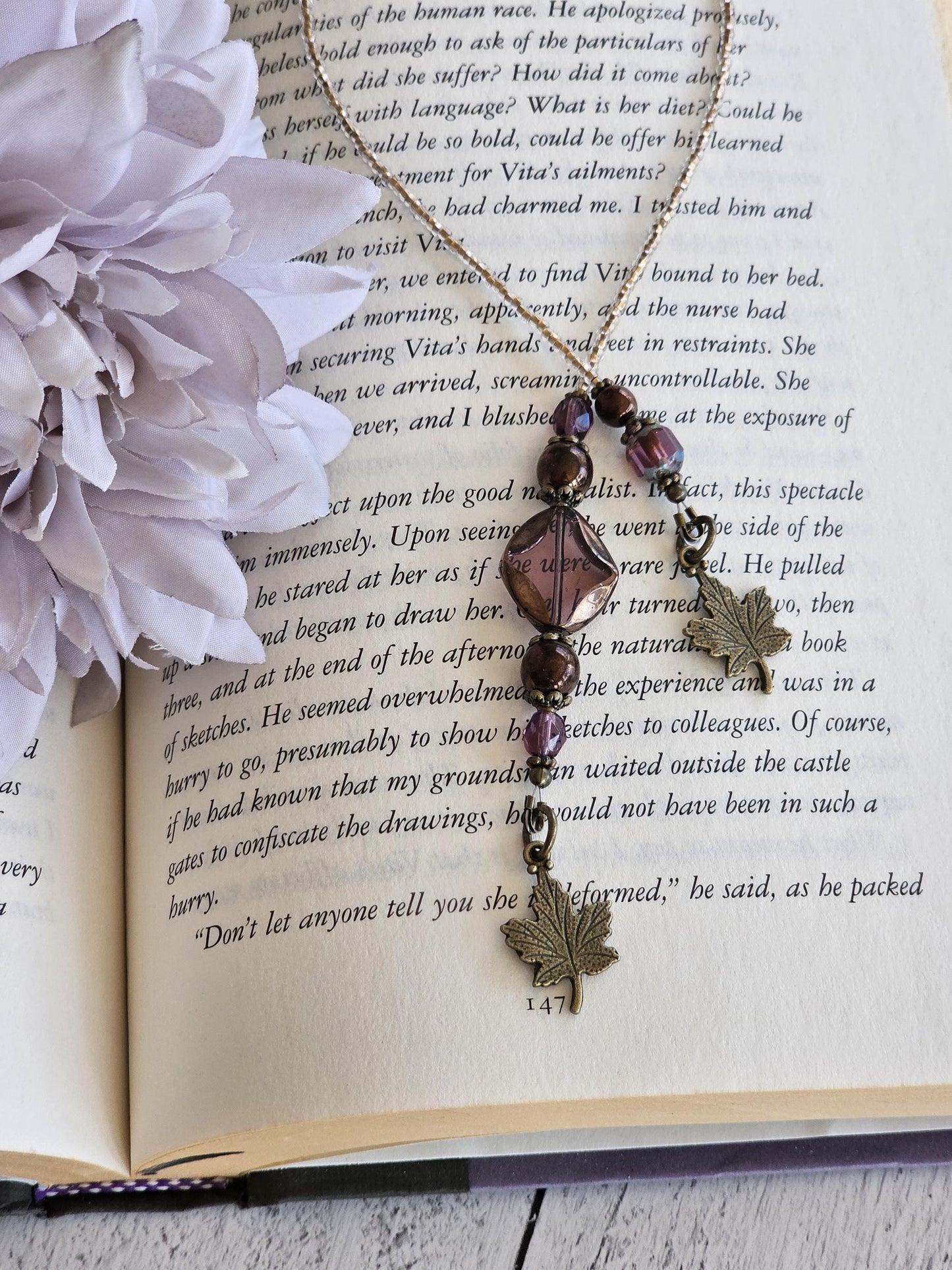 Nature Lover Reader Gift, Beaded Bookmarker