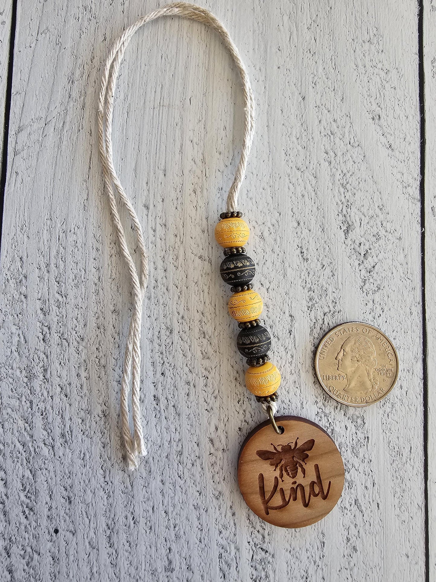 Boho Style Bee Kind Car Mirror Charm, Unique Nature Charm