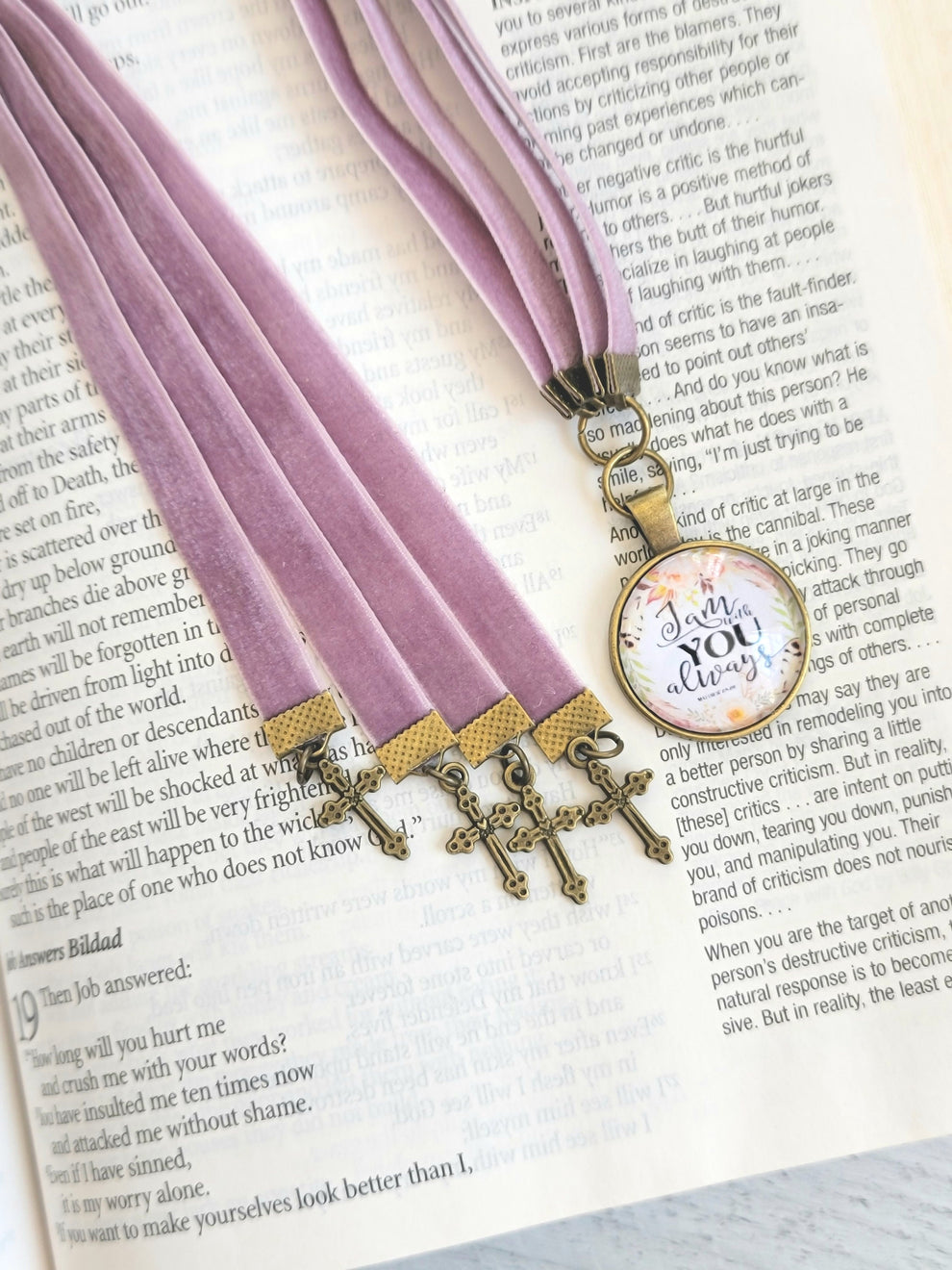 Multi Strand Bible Bookmark I Am With You Always Candy's Book Thongs