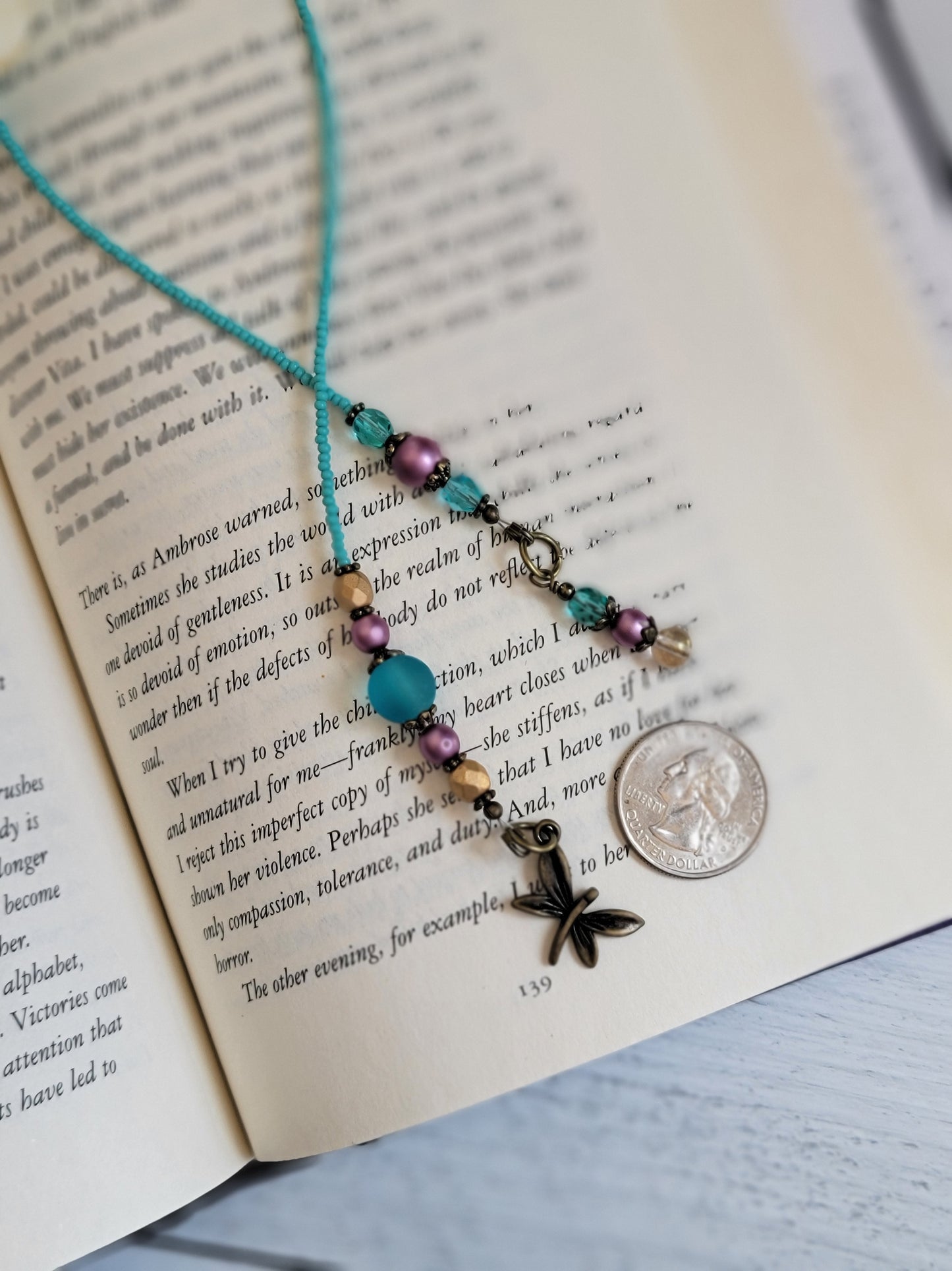 Dragonfly Bookmark, Nature Theme Bookmarker, Insect Page Holder, Bookworm Gift