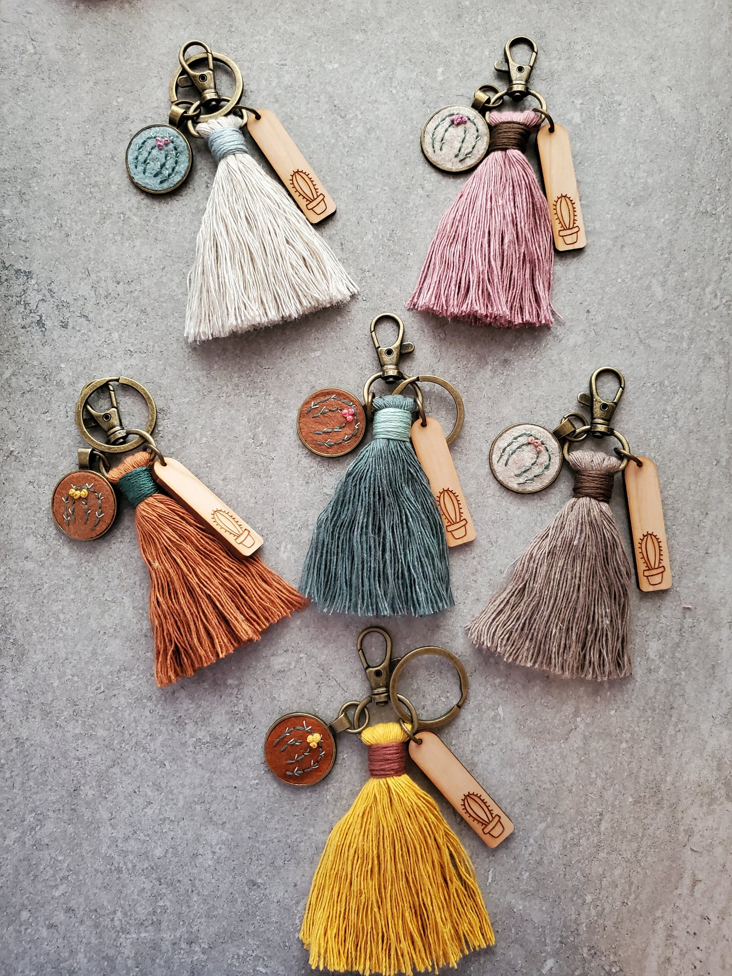 Boho Cactus Tassel, Keychain and Bag Charm