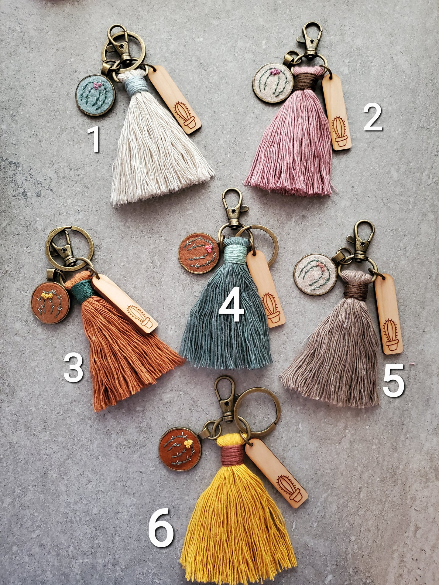 Boho Cactus Tassel, Keychain and Bag Charm