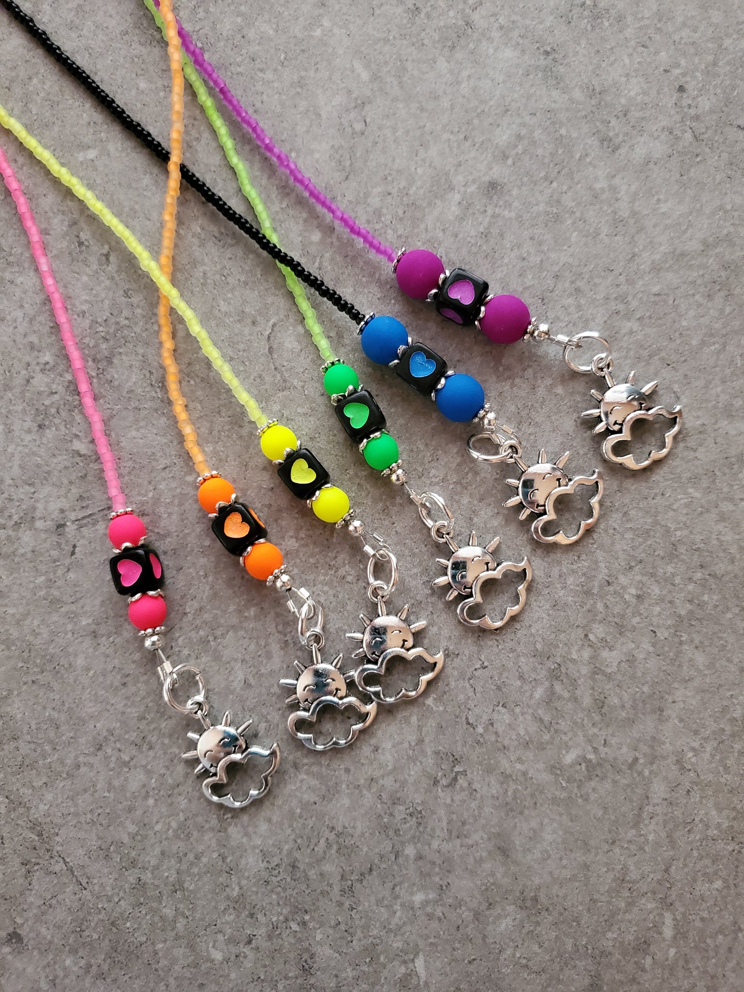 Neon and Black Funky Beaded Bookmark