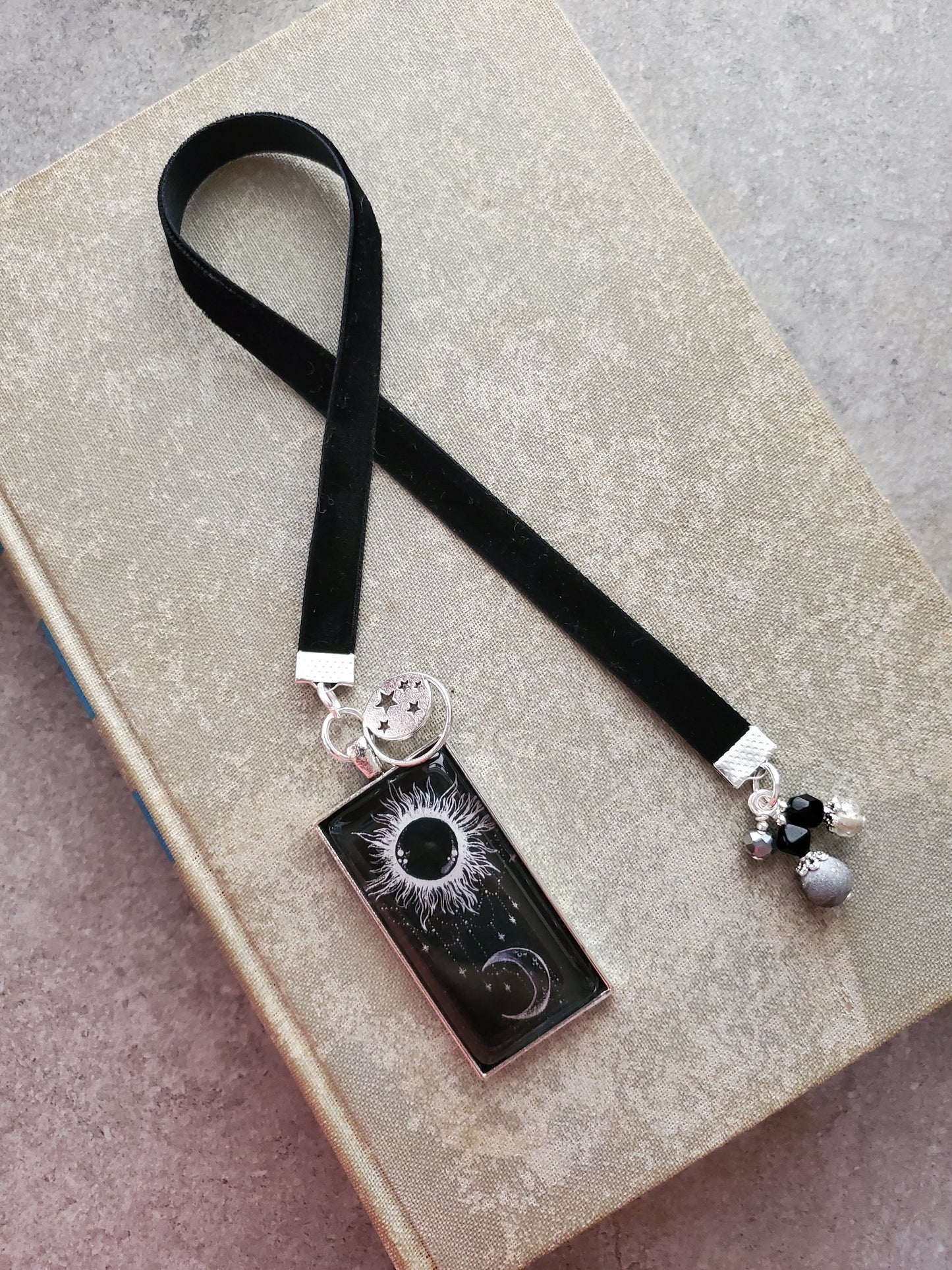 Boho Black Moon and Sun Bookmark