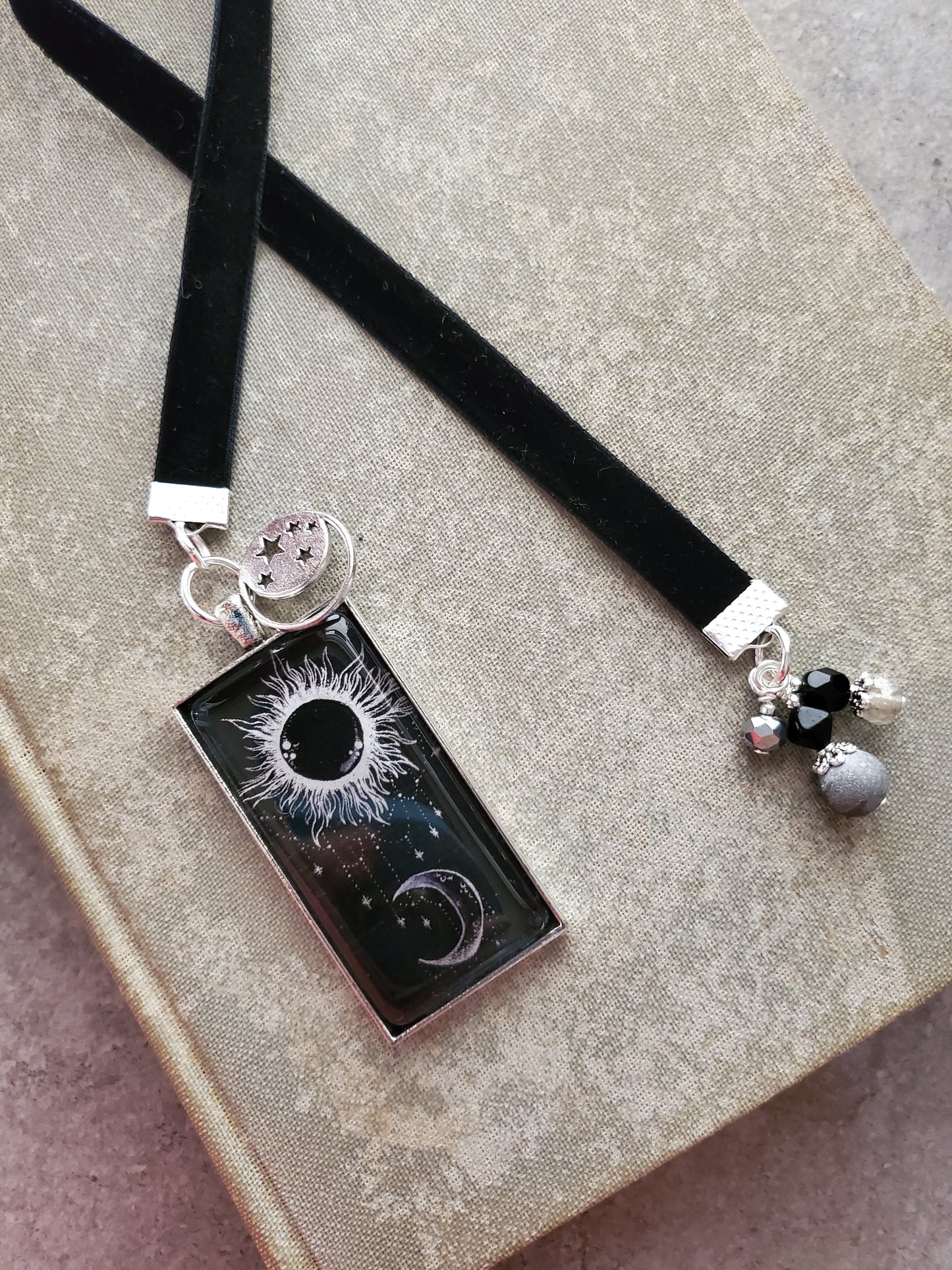 Boho Black Moon and Sun Bookmark