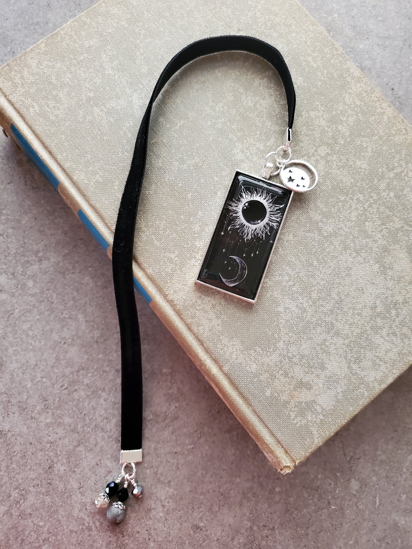 Boho Black Moon and Sun Bookmark