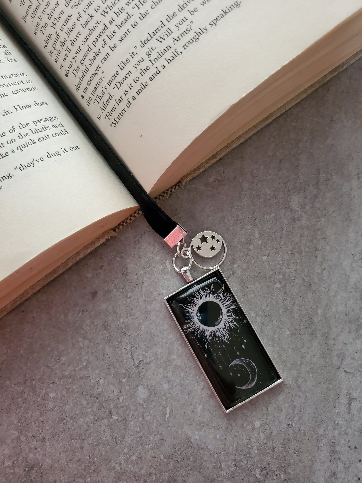 Boho Black Moon and Sun Bookmark