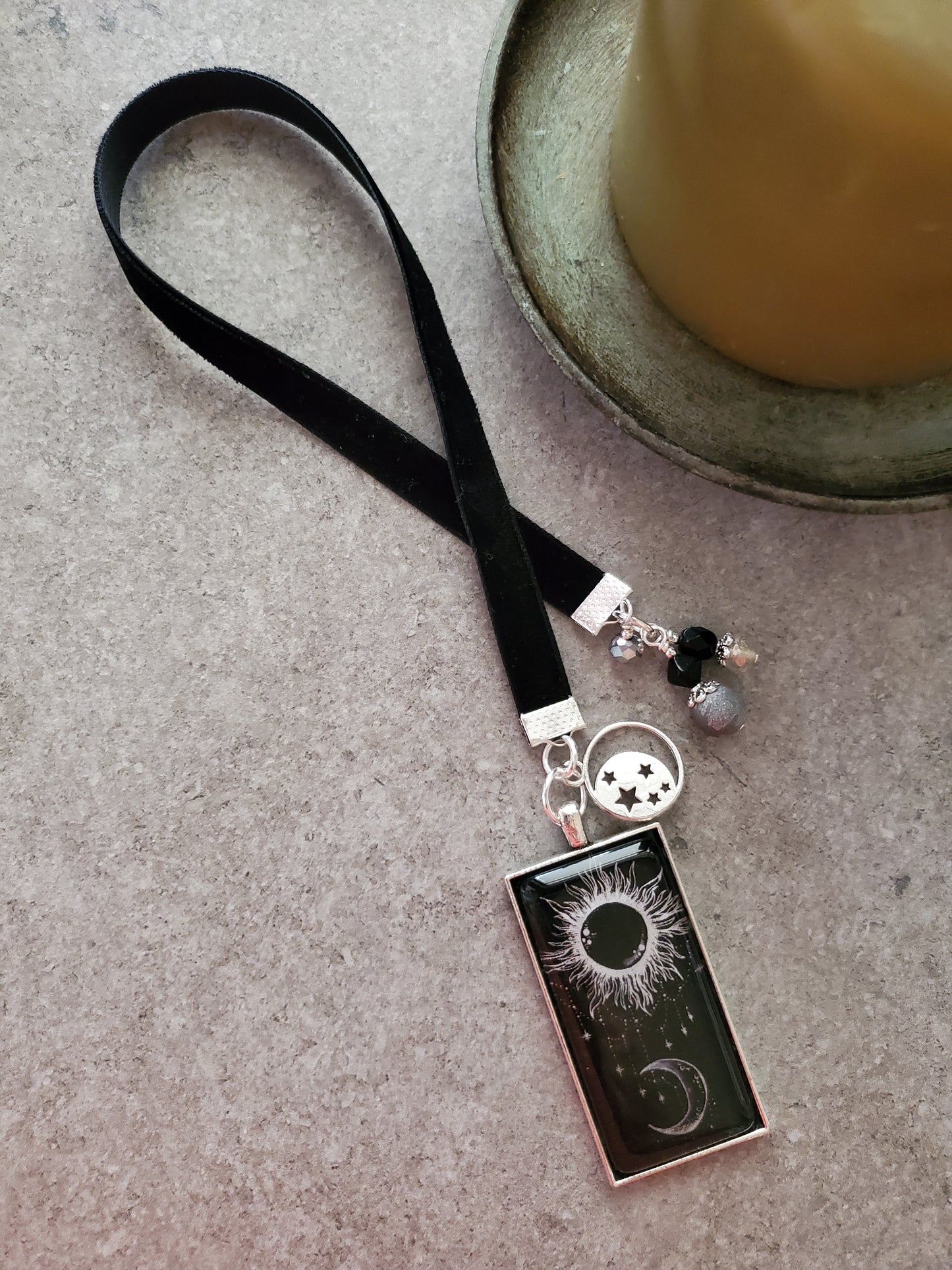 Boho Black Moon and Sun Bookmark