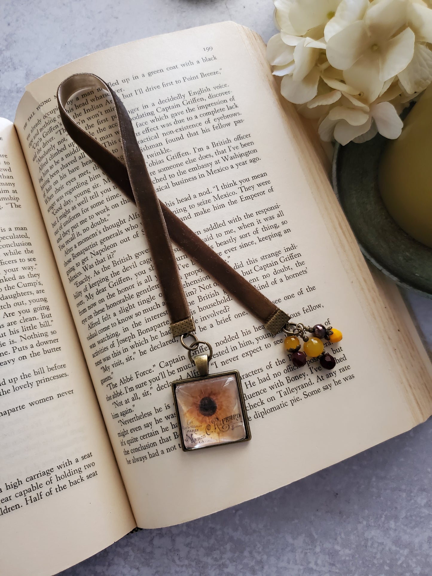 Sunflower Velvet Ribbon Bookmark