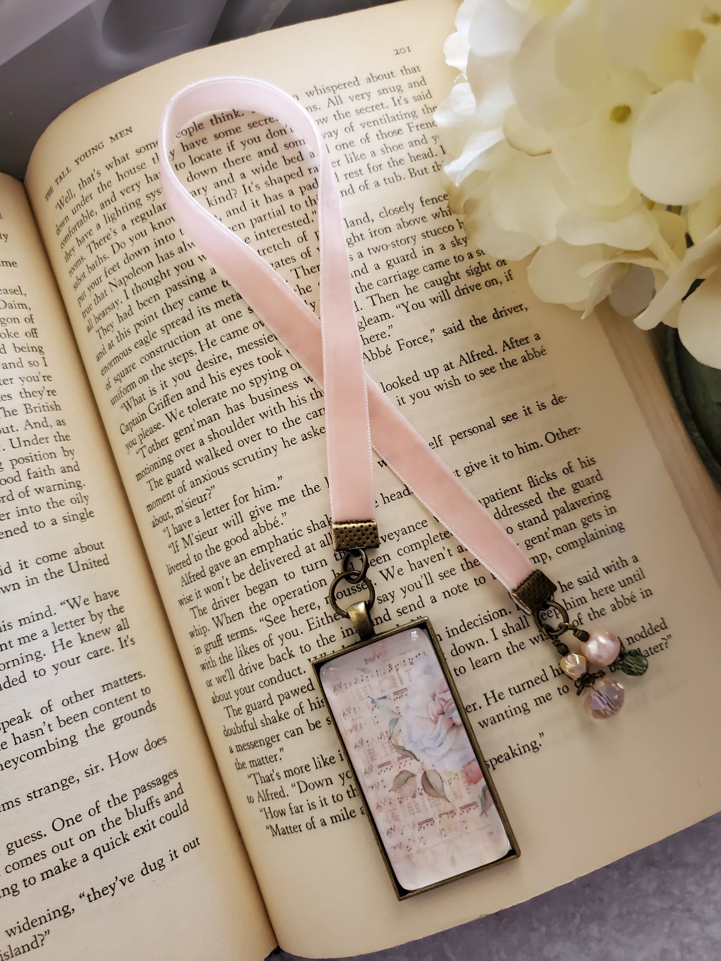 Pastel Floral Themed Velvet Bookmark