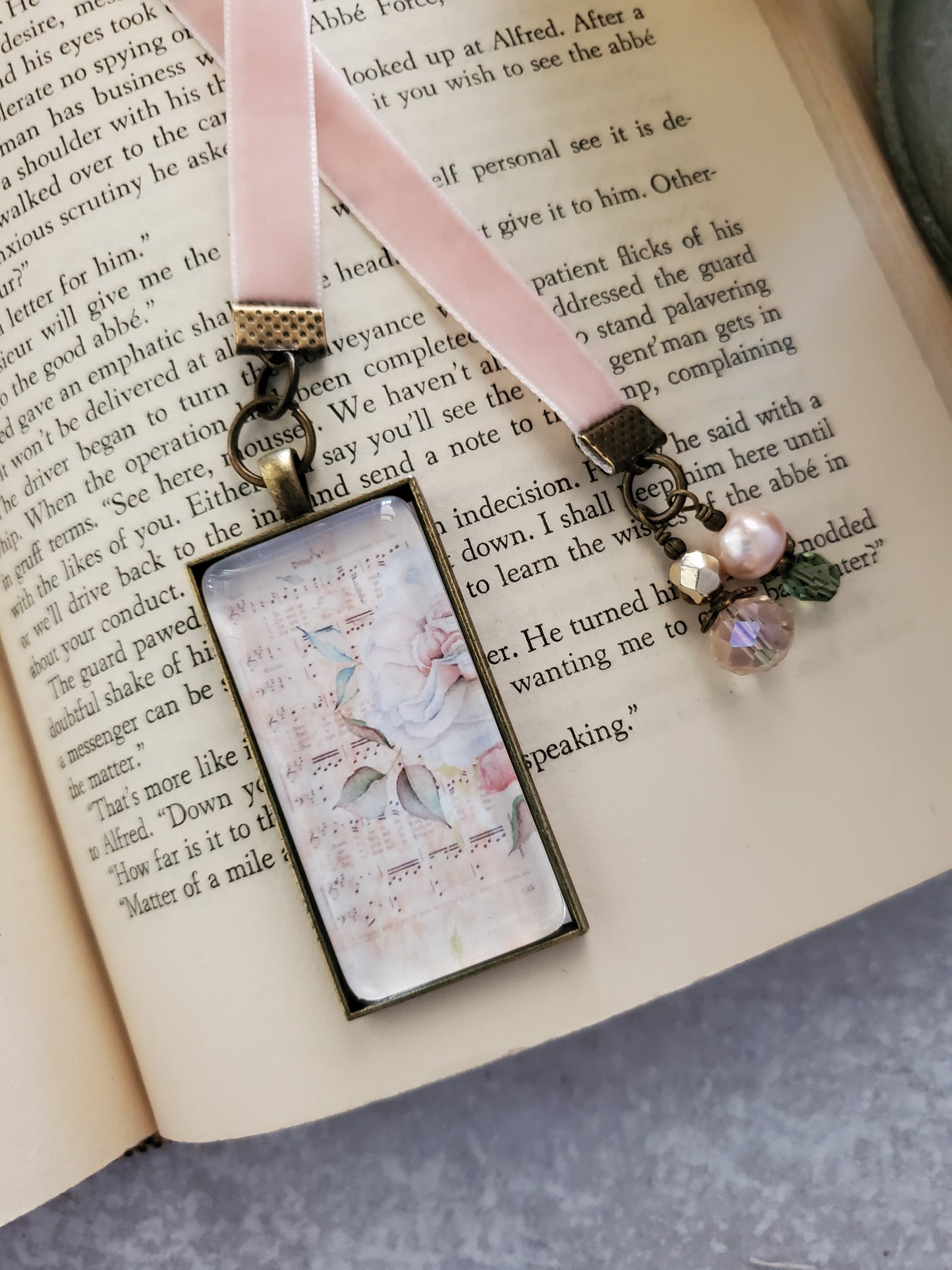 Pastel Floral Themed Velvet Bookmark