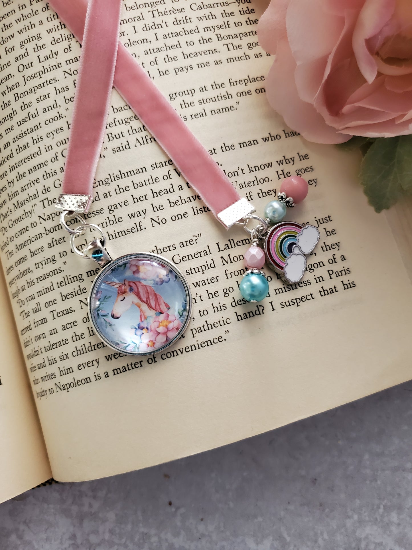 Unicorn Fantasy Bookmark Pink