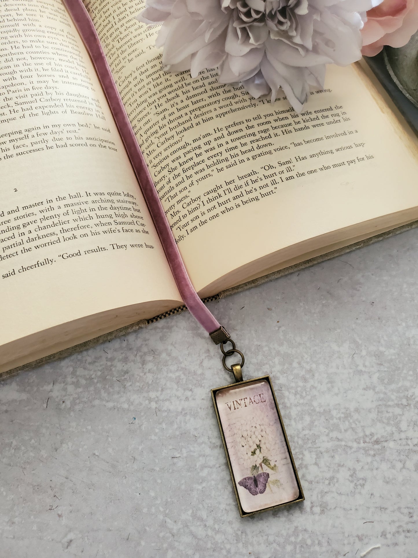 Vintage Style Lavender Butterfly Bookmark