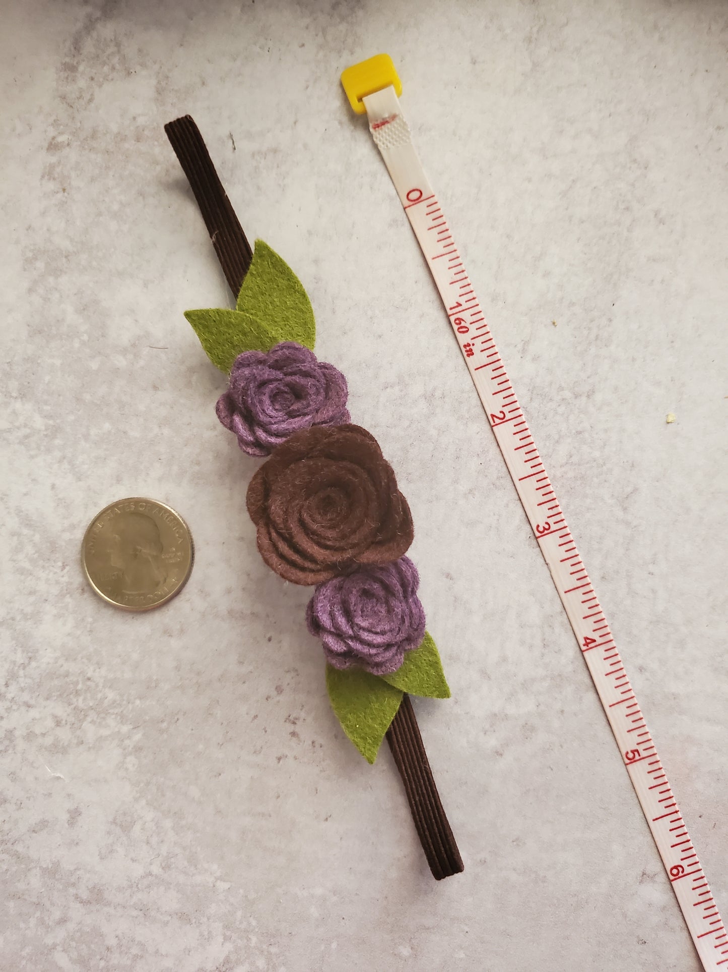 Deep Purple Felt Flower Book Band Bookmark