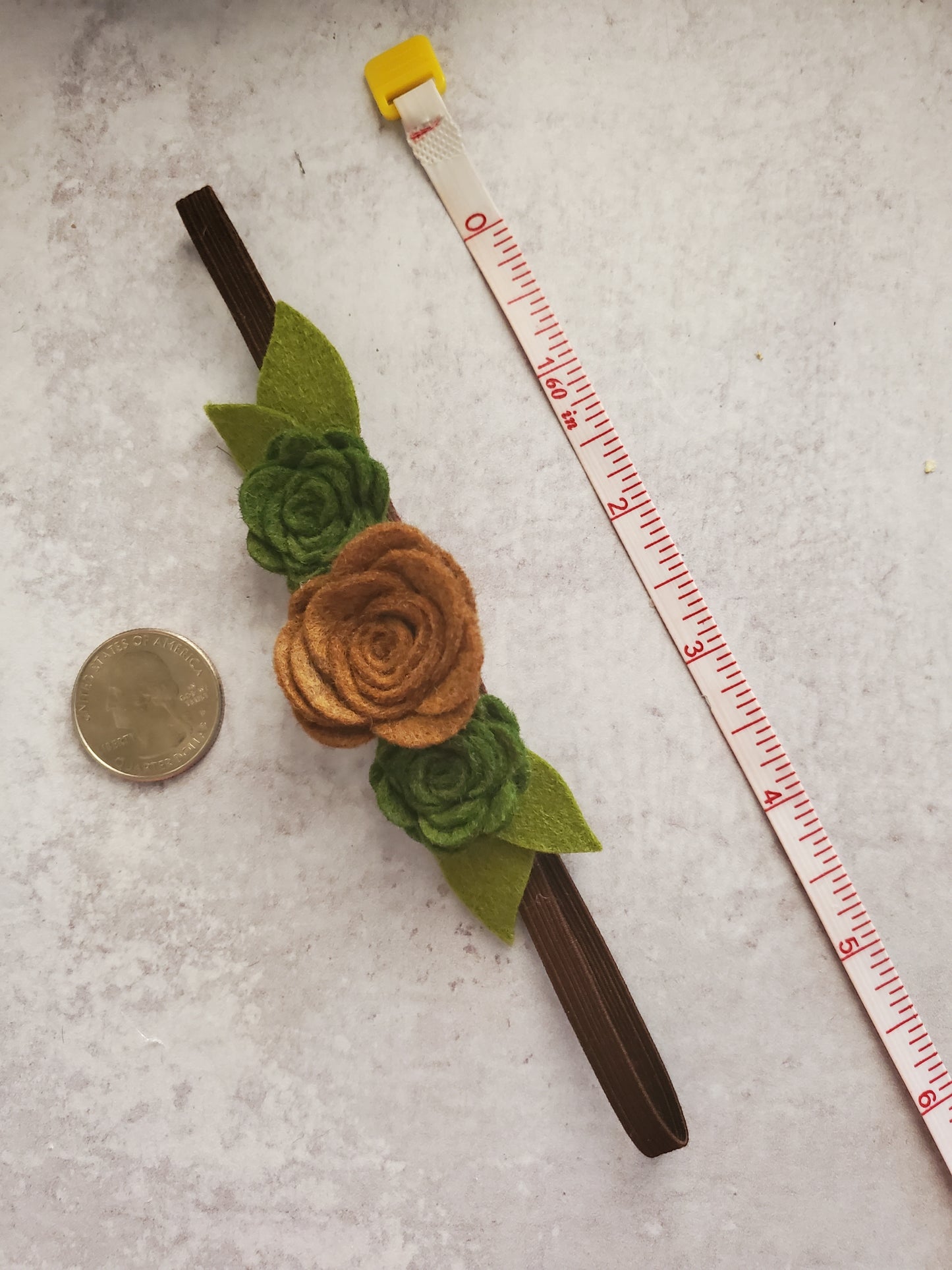 Brown and Green Felt Flower Book Band Bookmark