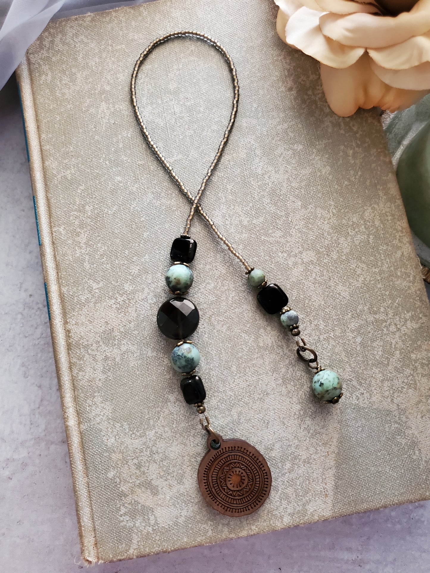 Smoky Quartz and African Jasper Bookmark.