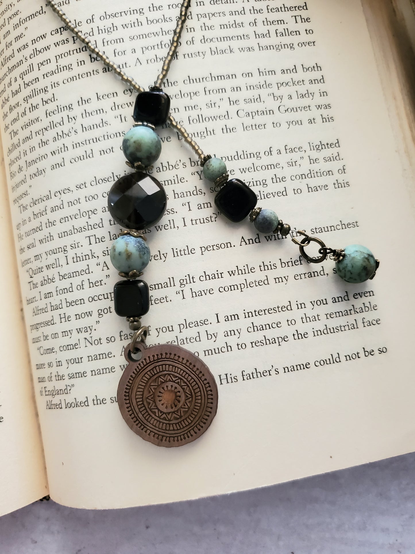 Smoky Quartz and African Jasper Bookmark.