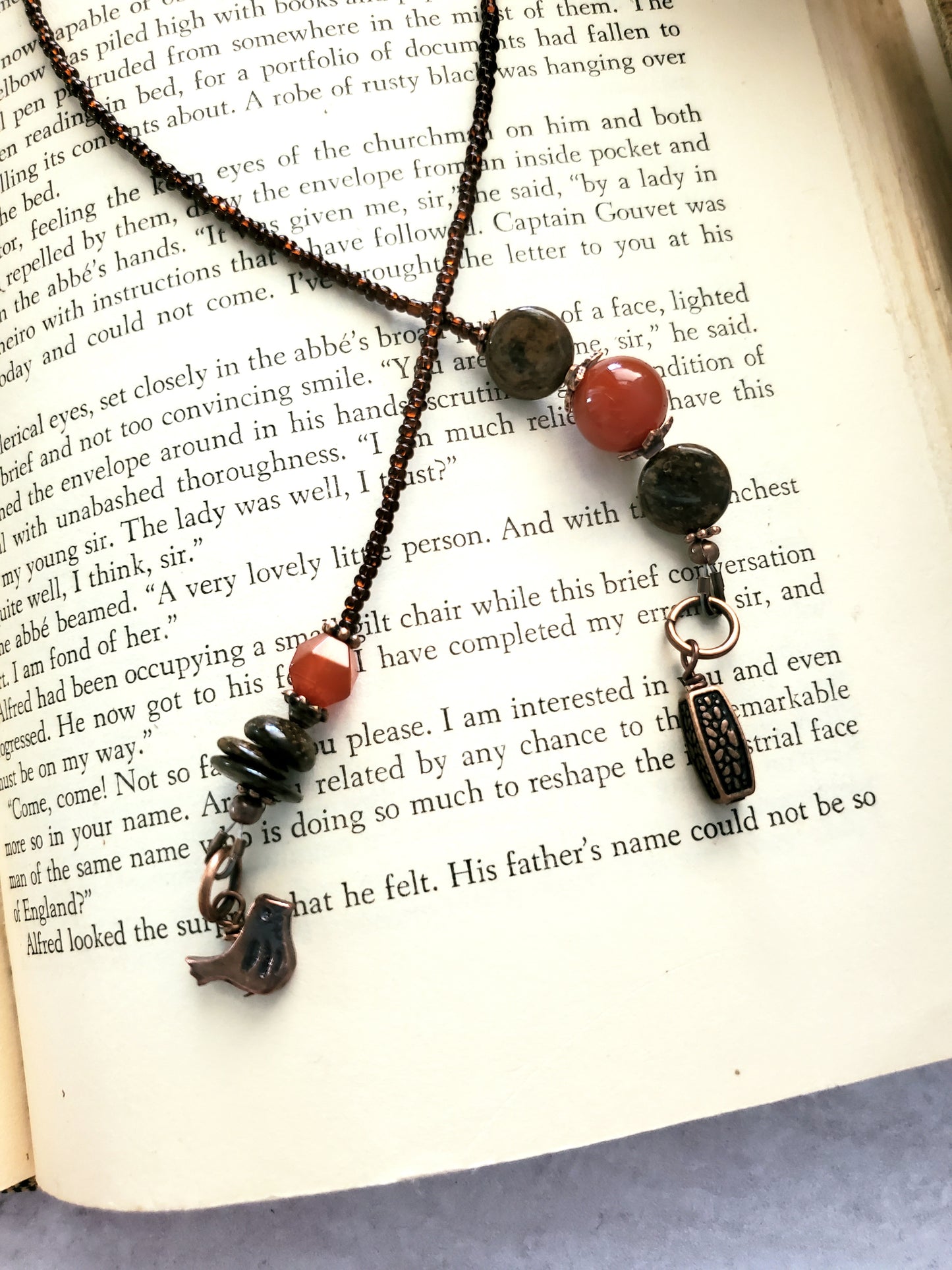 Carnelian Beaded Bookmark, Great for Planners Too!