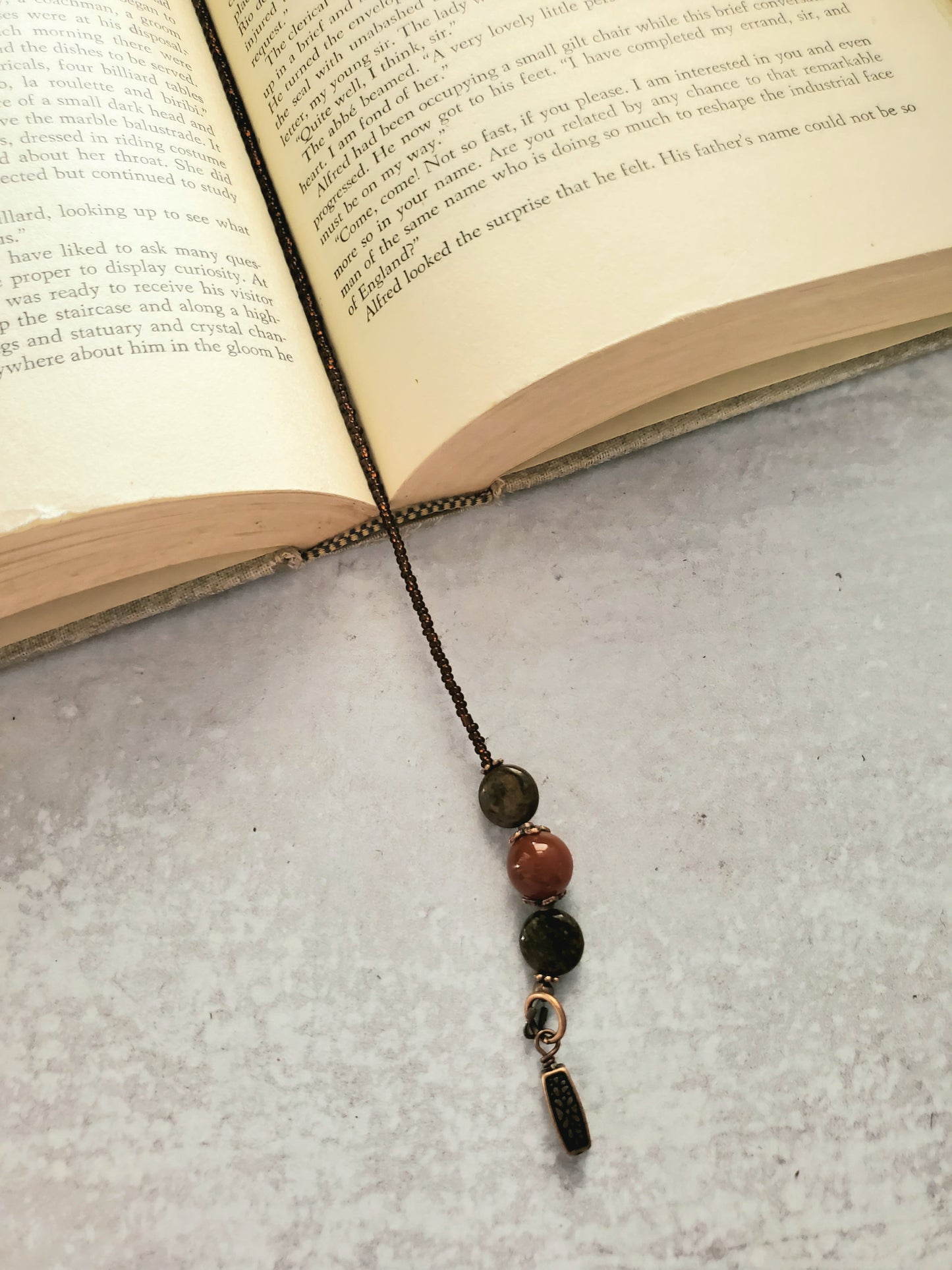 Carnelian Beaded Bookmark, Great for Planners Too!