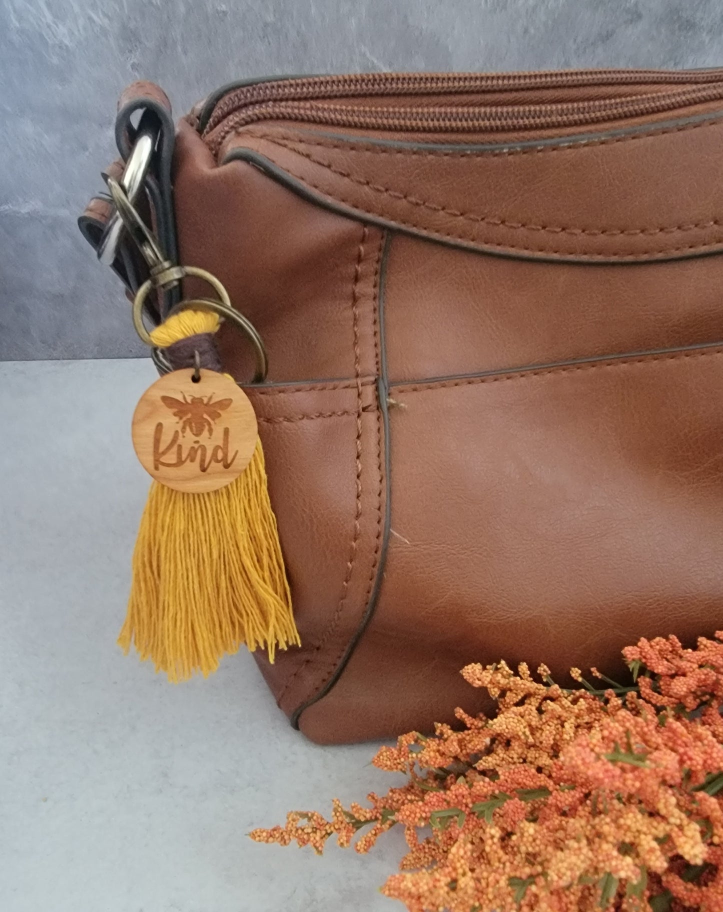 Bee Kind Purse or Bag Tassel Keychain