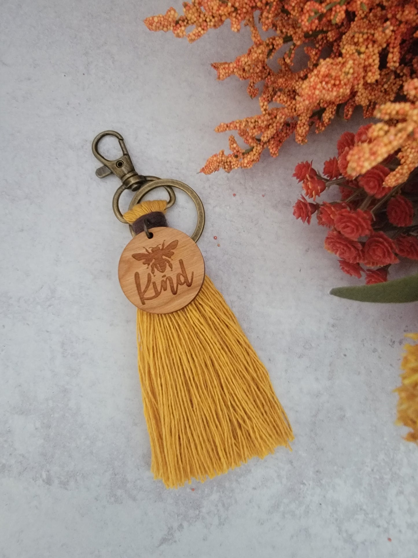 Bee Kind Purse or Bag Tassel Keychain