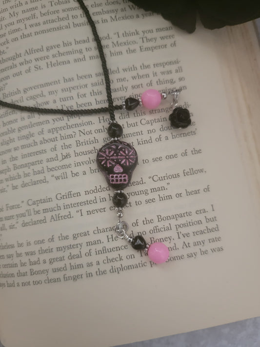 Sugar Skull Day of the Dead Bookmark Pink