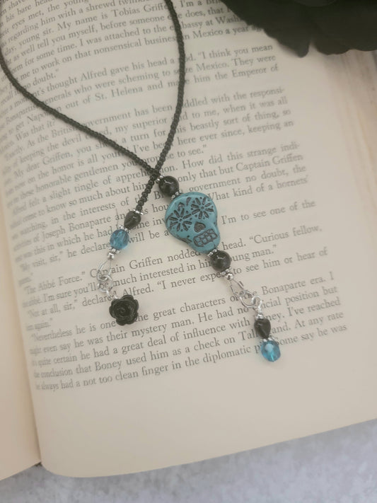 Sugar Skull Day of the Dead Bookmark Teal