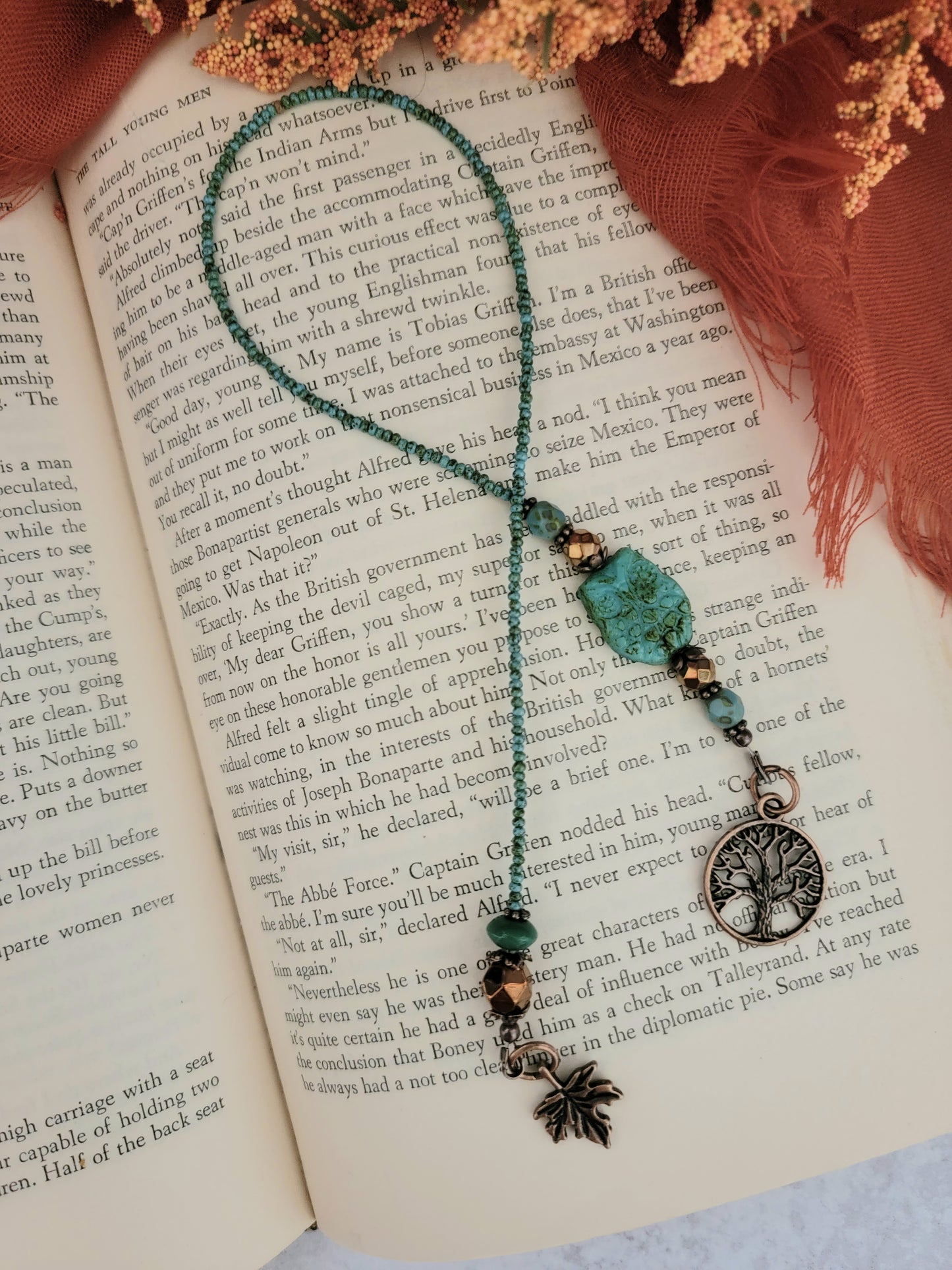 Green Owl Beaded Bookmark