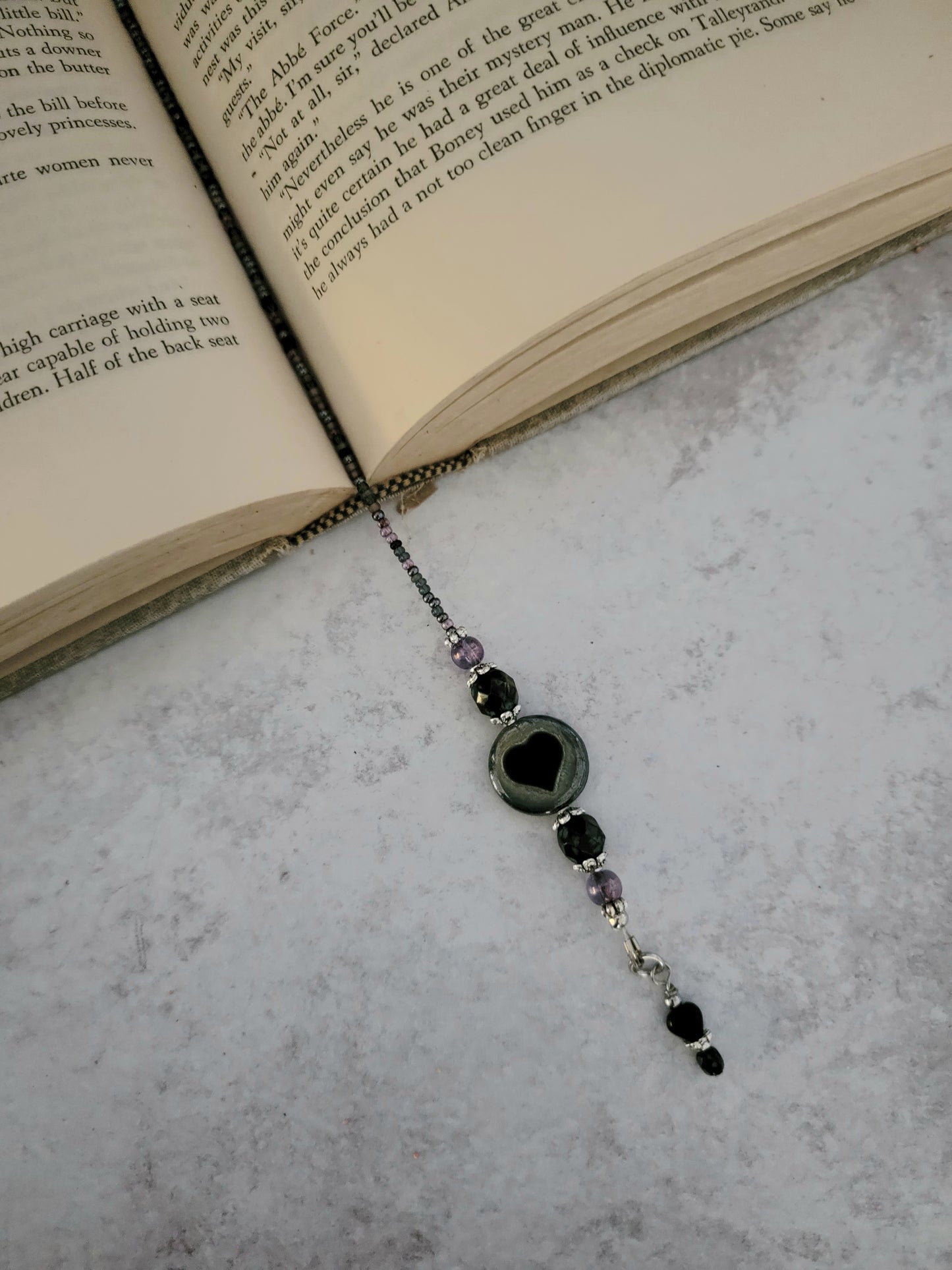 Black and Purple Heart Bookmark