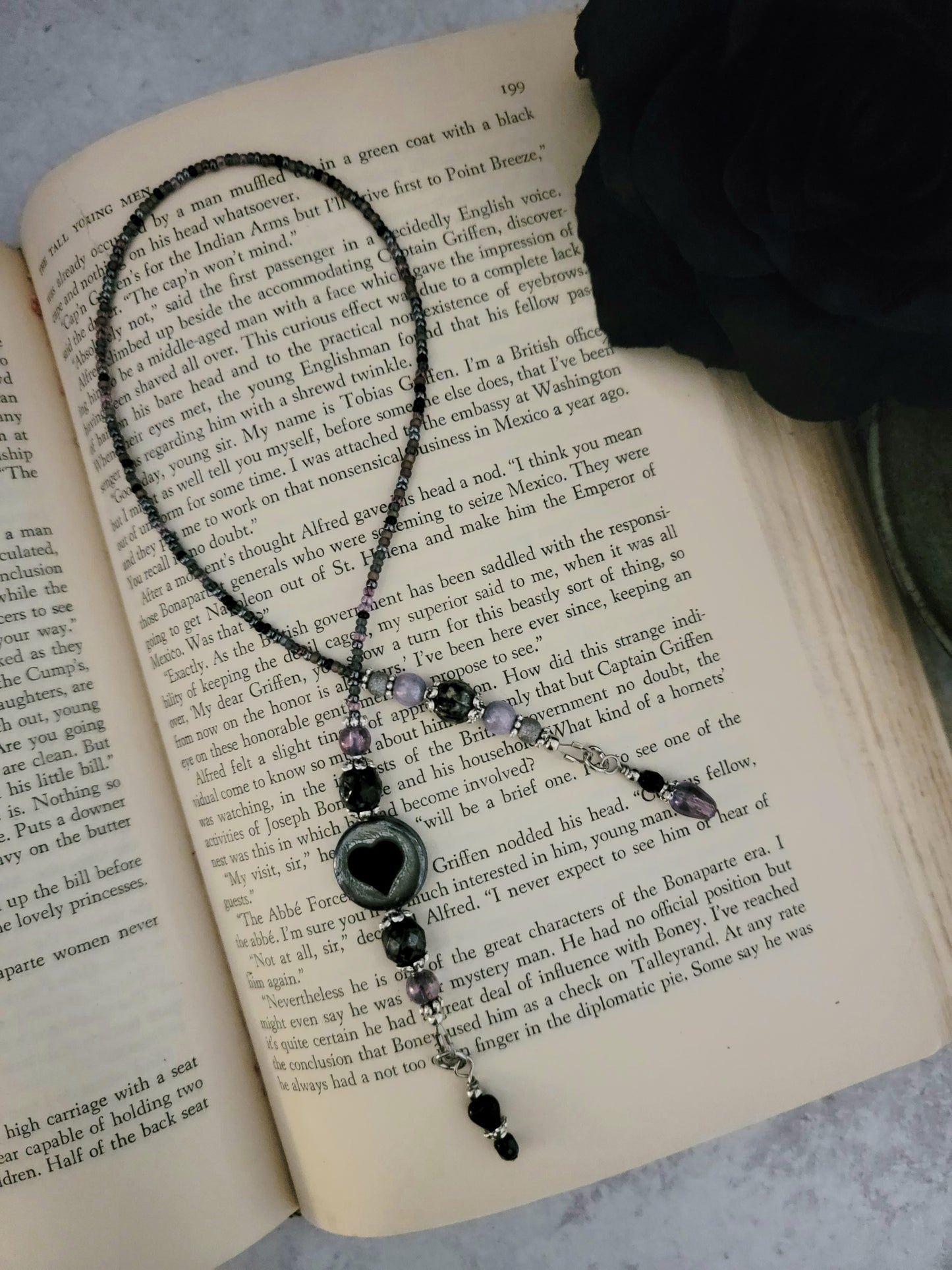 Black and Purple Heart Bookmark