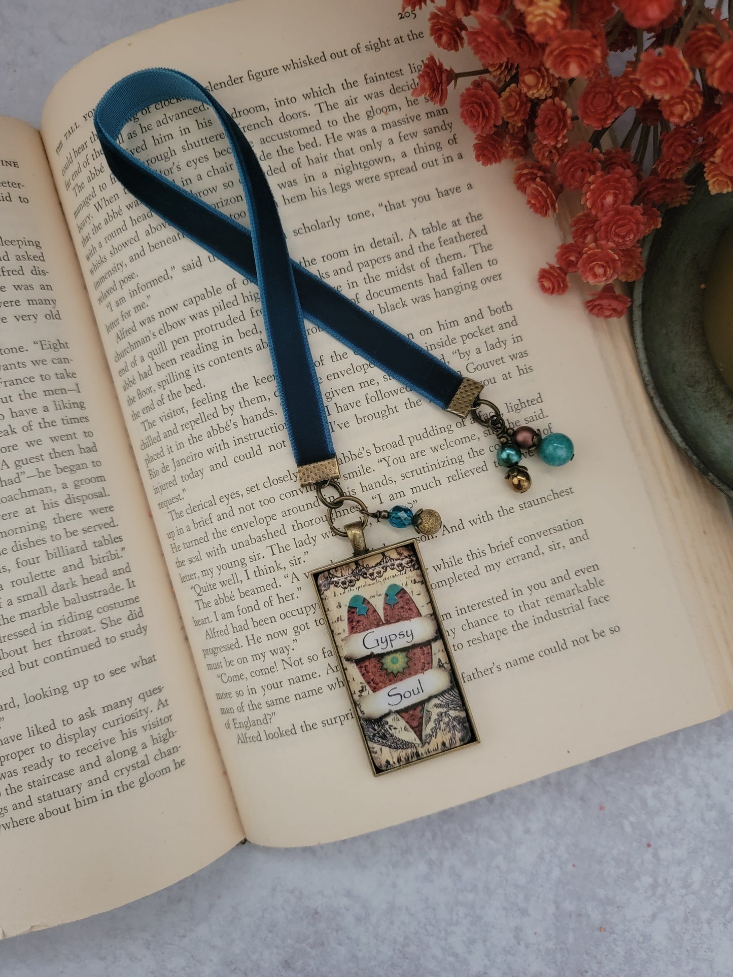 Gypsy Soul Boho Velvet Ribbon Bookmark