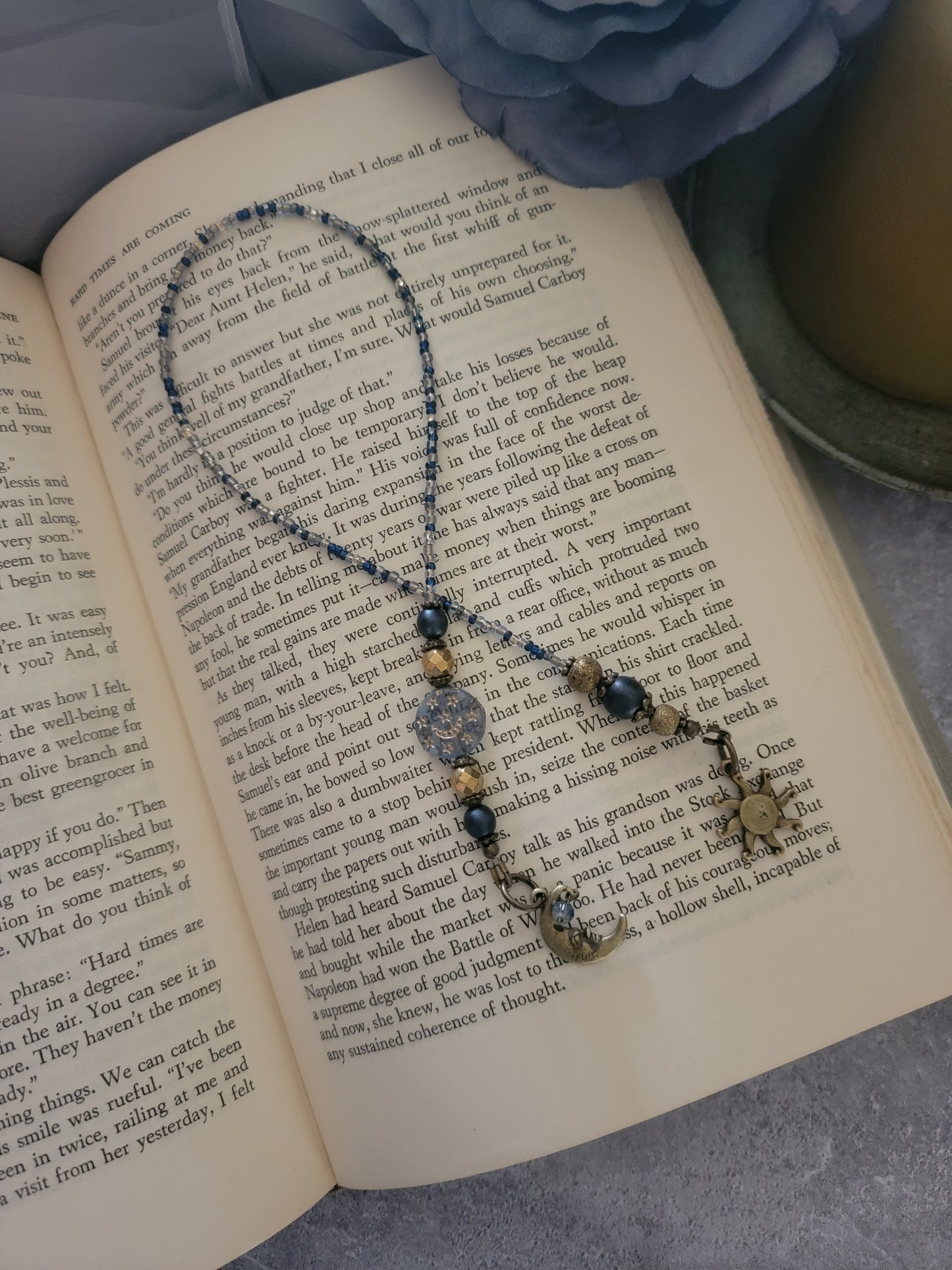 Moon and Sun Beaded Bookmark