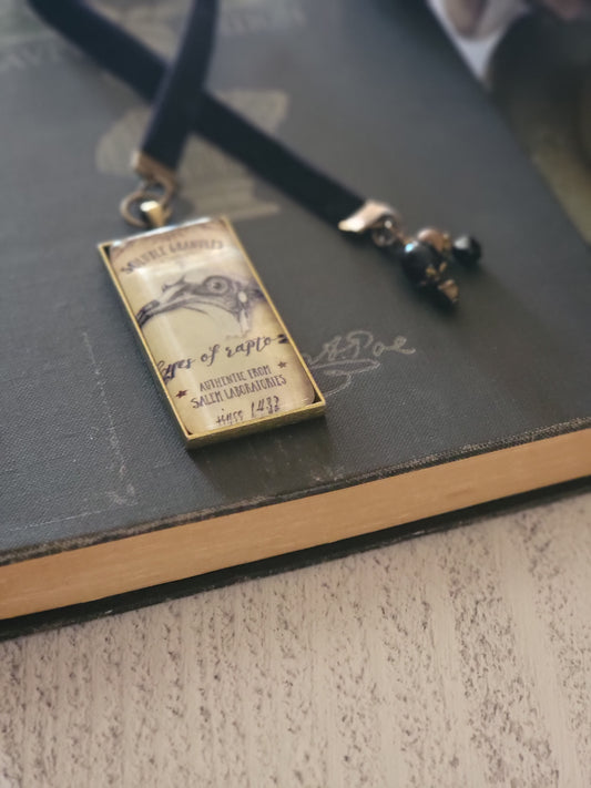 Witchy Potion Bottle Label Bookmark, Eyes of Raptor