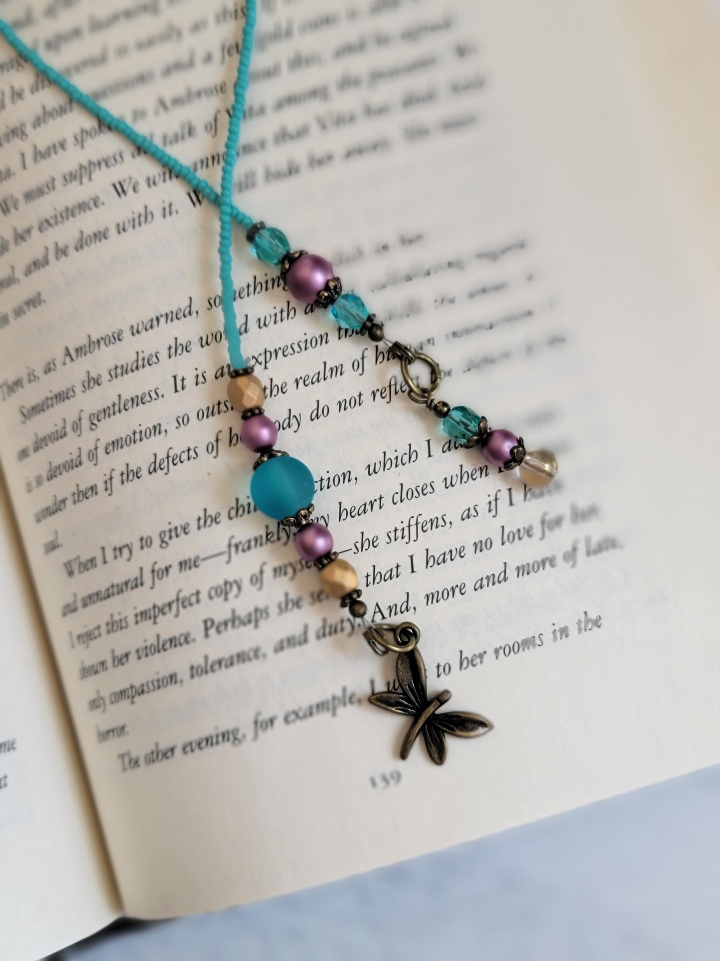 Dragonfly Bookmark, Nature Theme Bookmarker, Insect Page Holder, Bookworm Gift