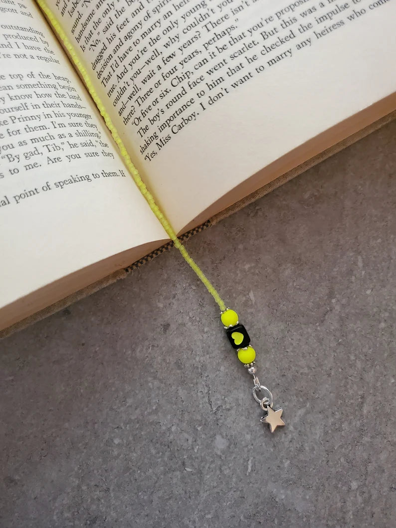 Neon and Black Funky Beaded Bookmark