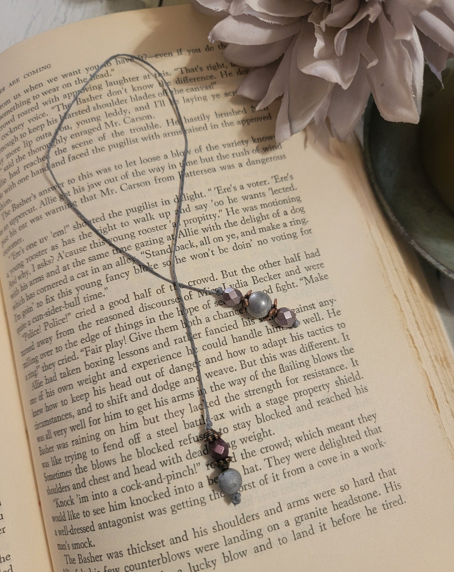 Minimalist Bookmark, Minimal Reader Gift, Unique Linen Cord Bookmark, Book Lover Gift