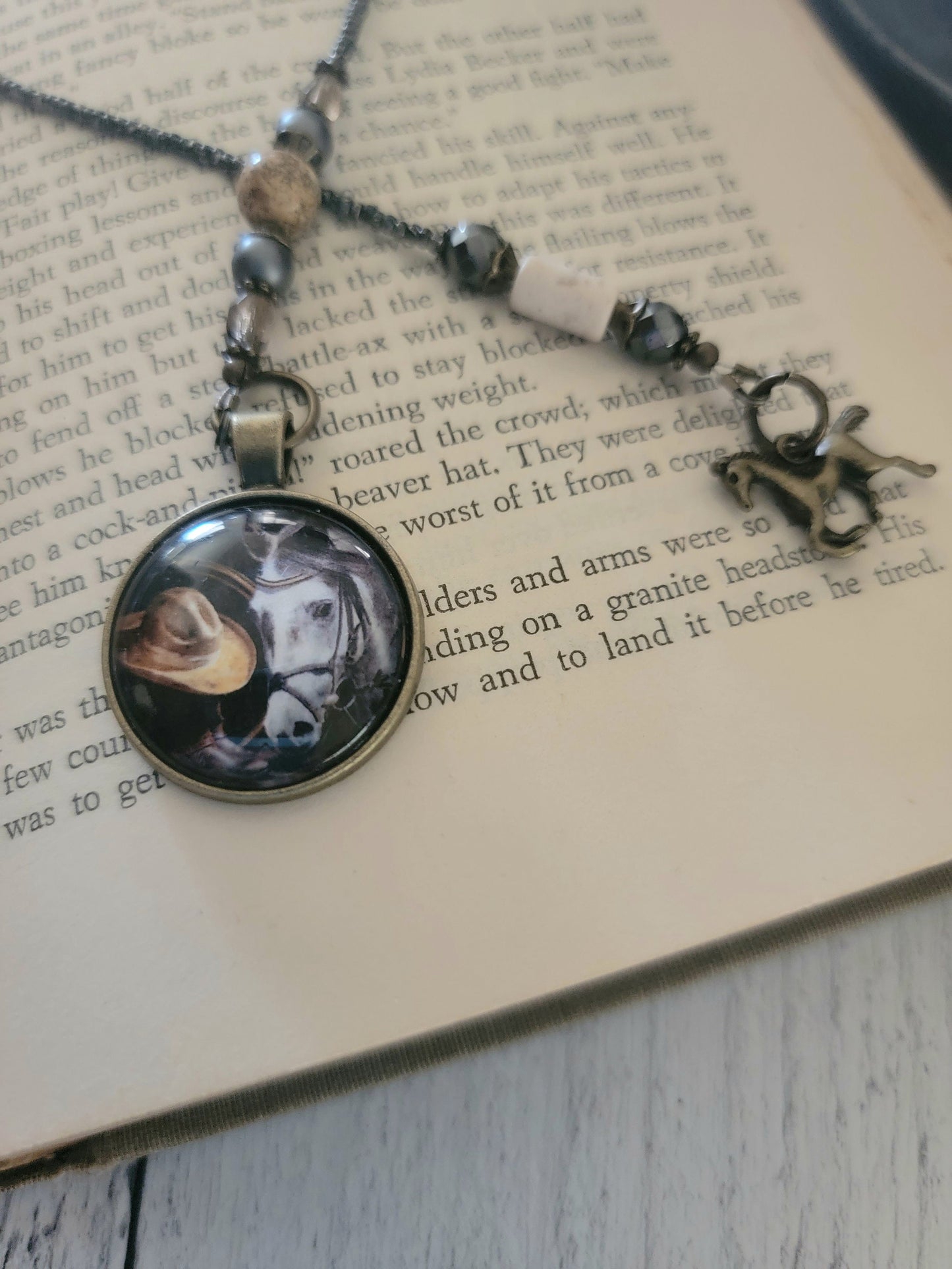 Horse Bookmark, Cowboy Bookmarker, Unique Reader Gift, Western Theme Book Mark