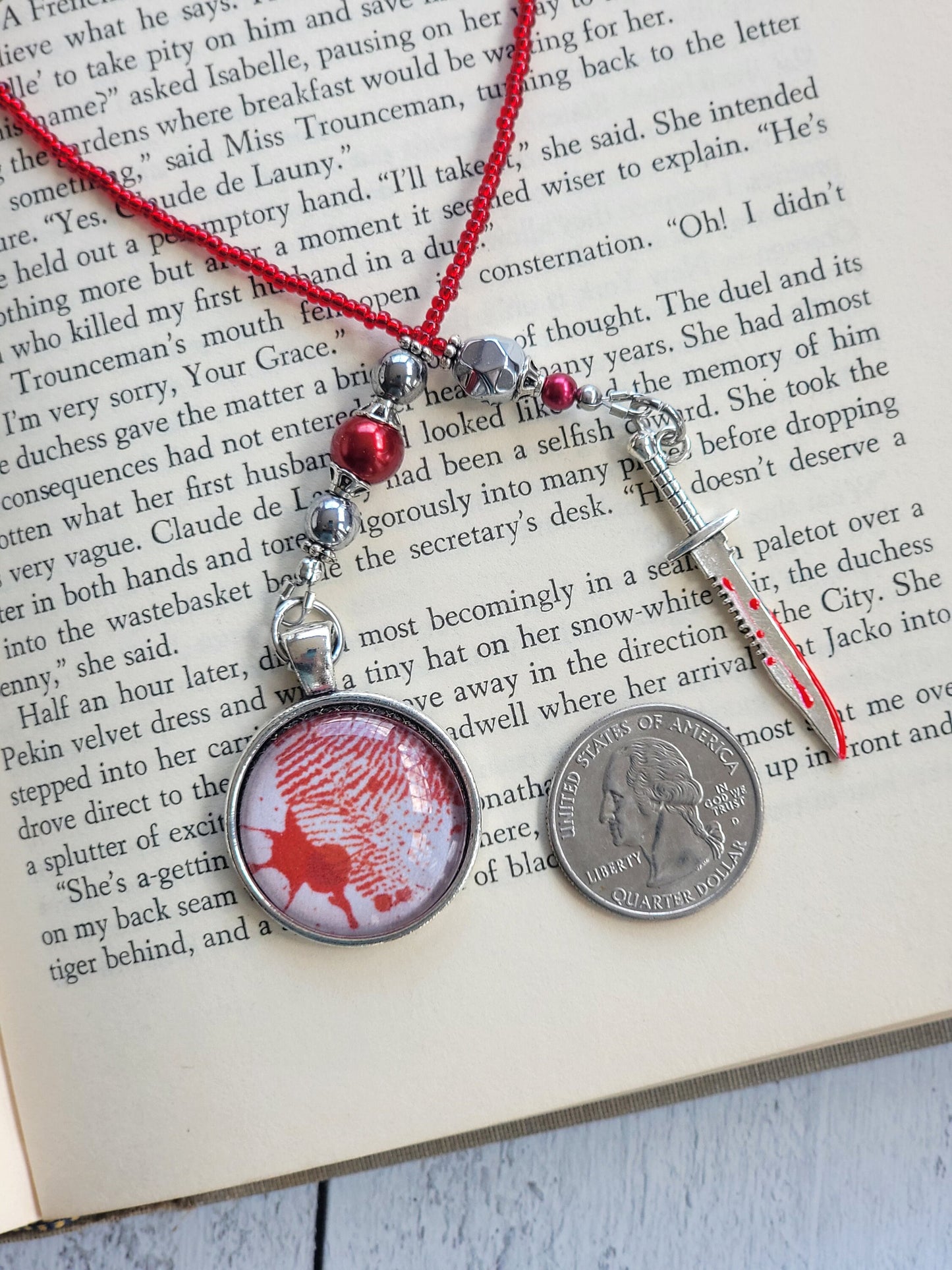 True Crime Bookmarker, Bloody Fingerprint Reader Gift