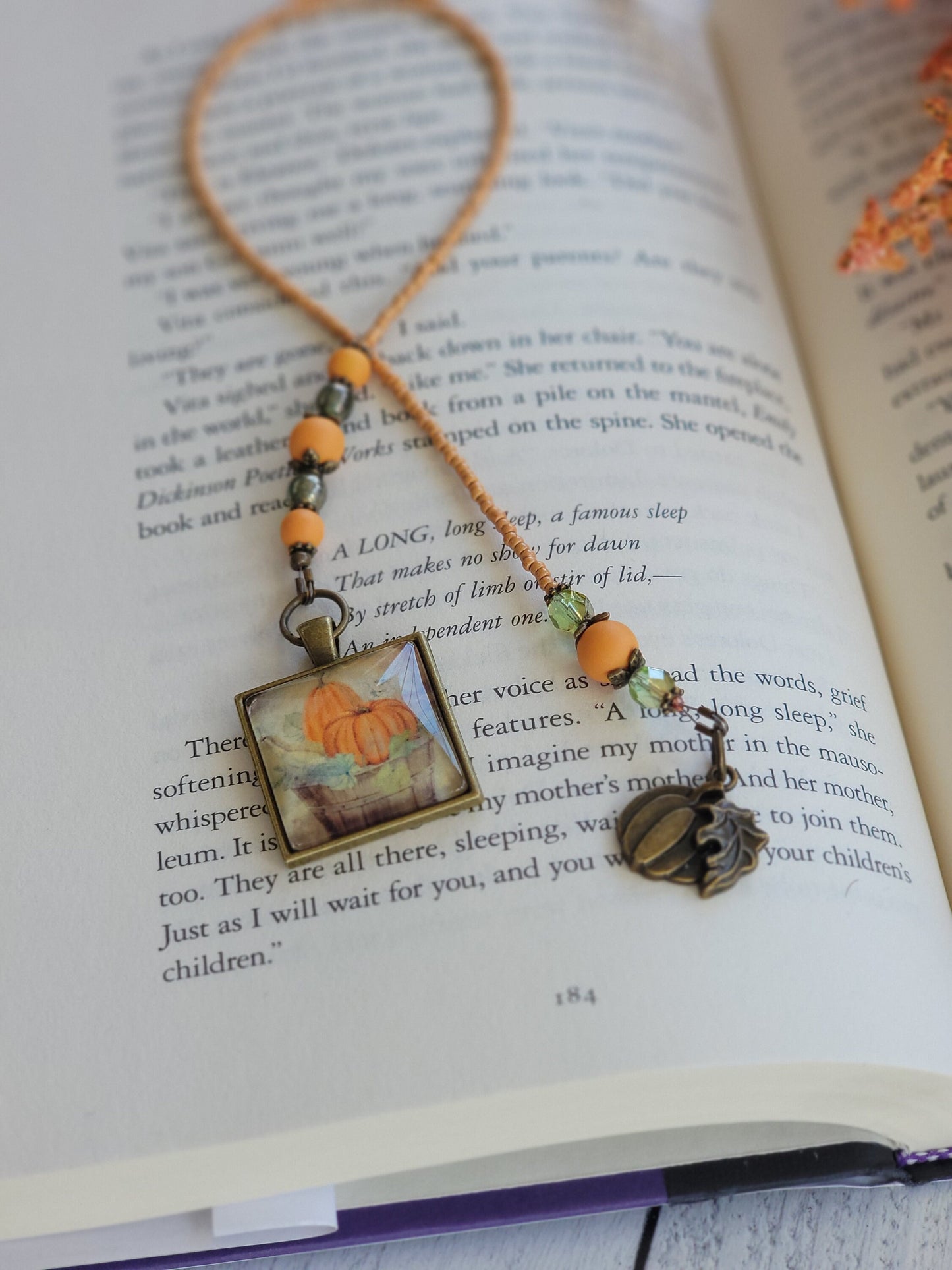 Pumpkin Bookmark, Fall Reading Bookmarker, Unique Reader Gift