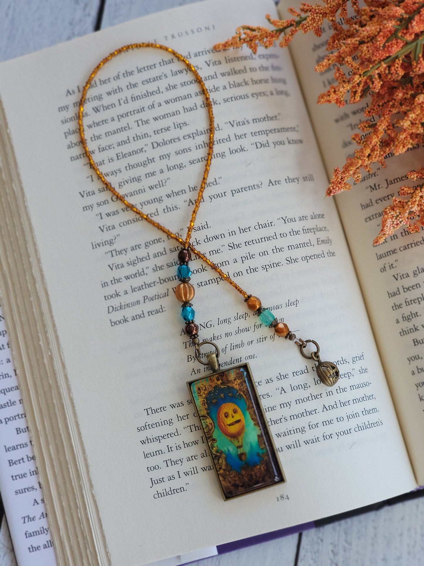 Jack-o-lantern Bookmark, Pumpkin Bookmarker, Unique Reader Gift